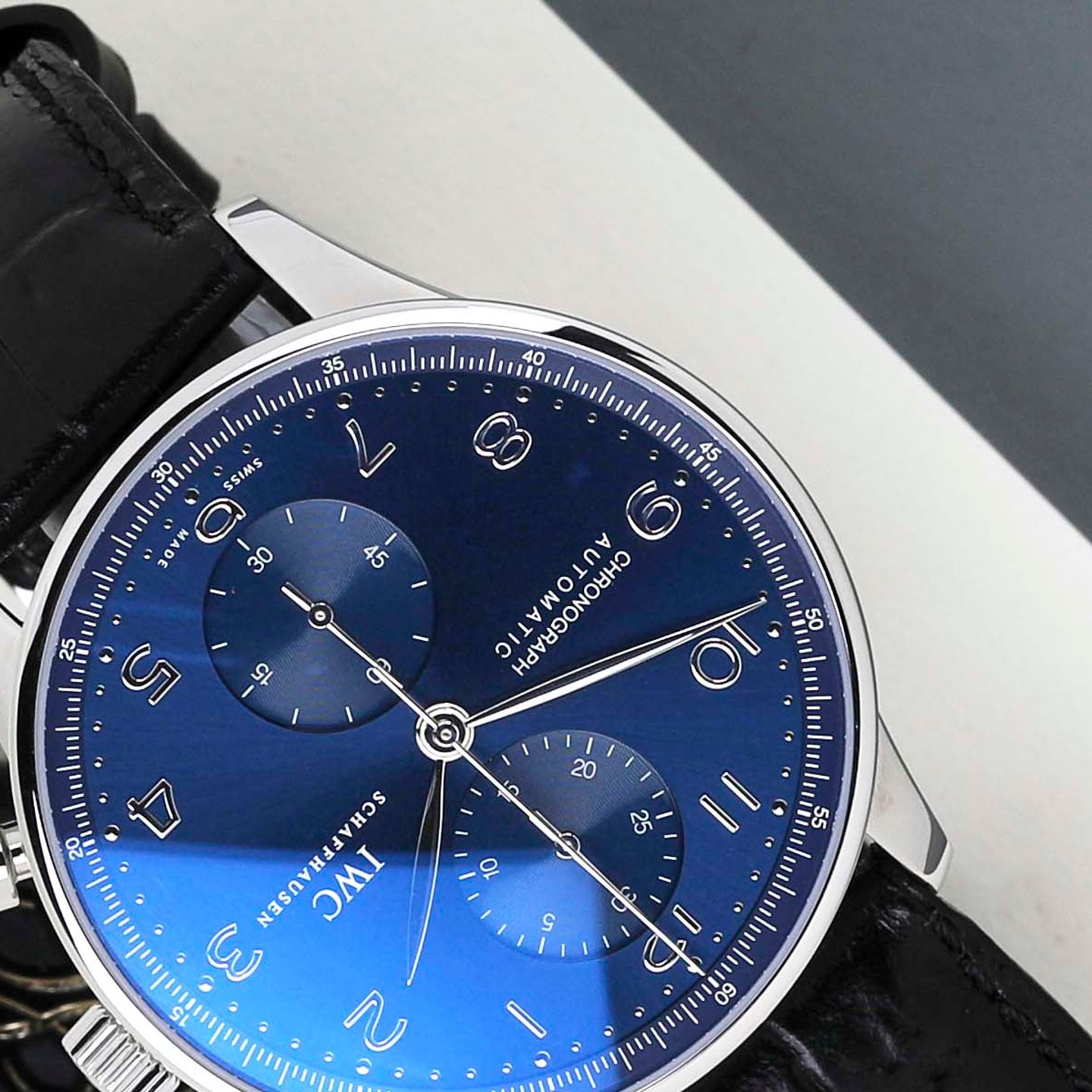 IWC Portuguese Chronograph IW371491 (2018) - Blue dial 41 mm Steel case (4/8)