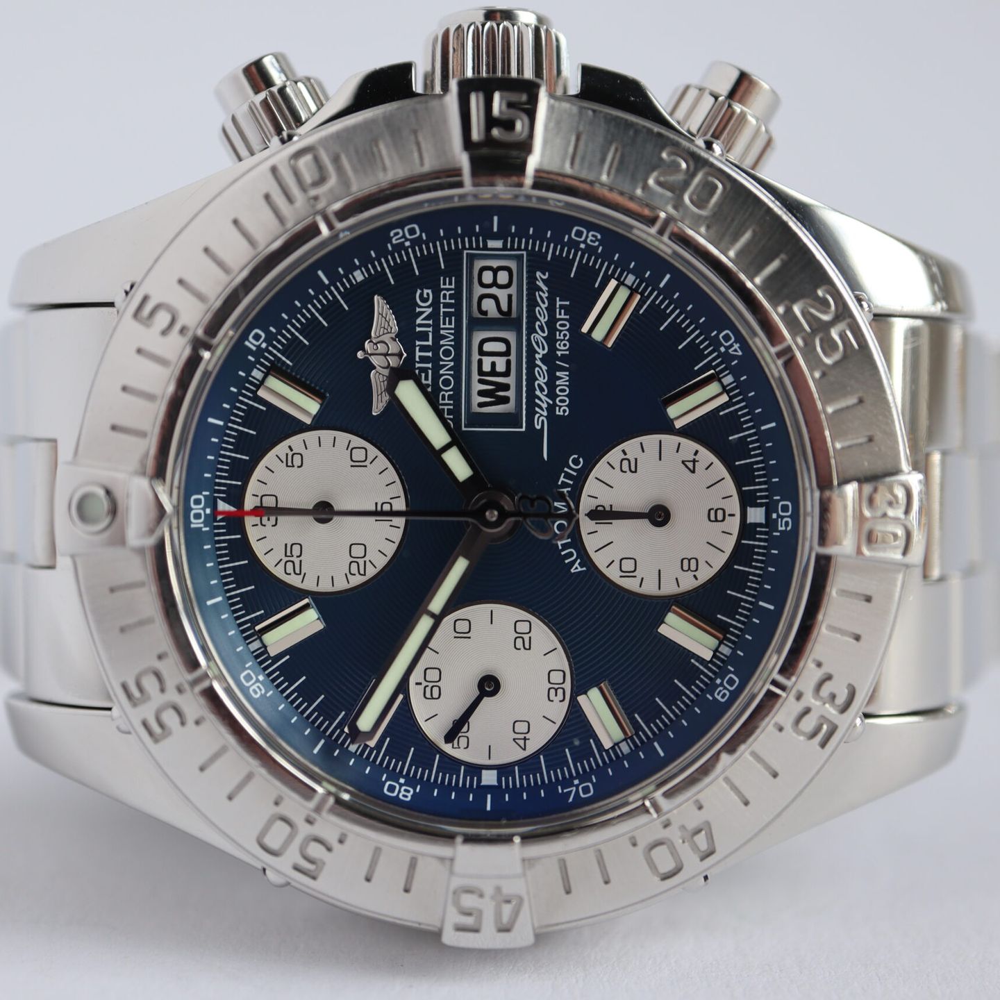 Breitling Superocean Chronograph II A13340 (2007) - Blue dial 42 mm Steel case (3/8)