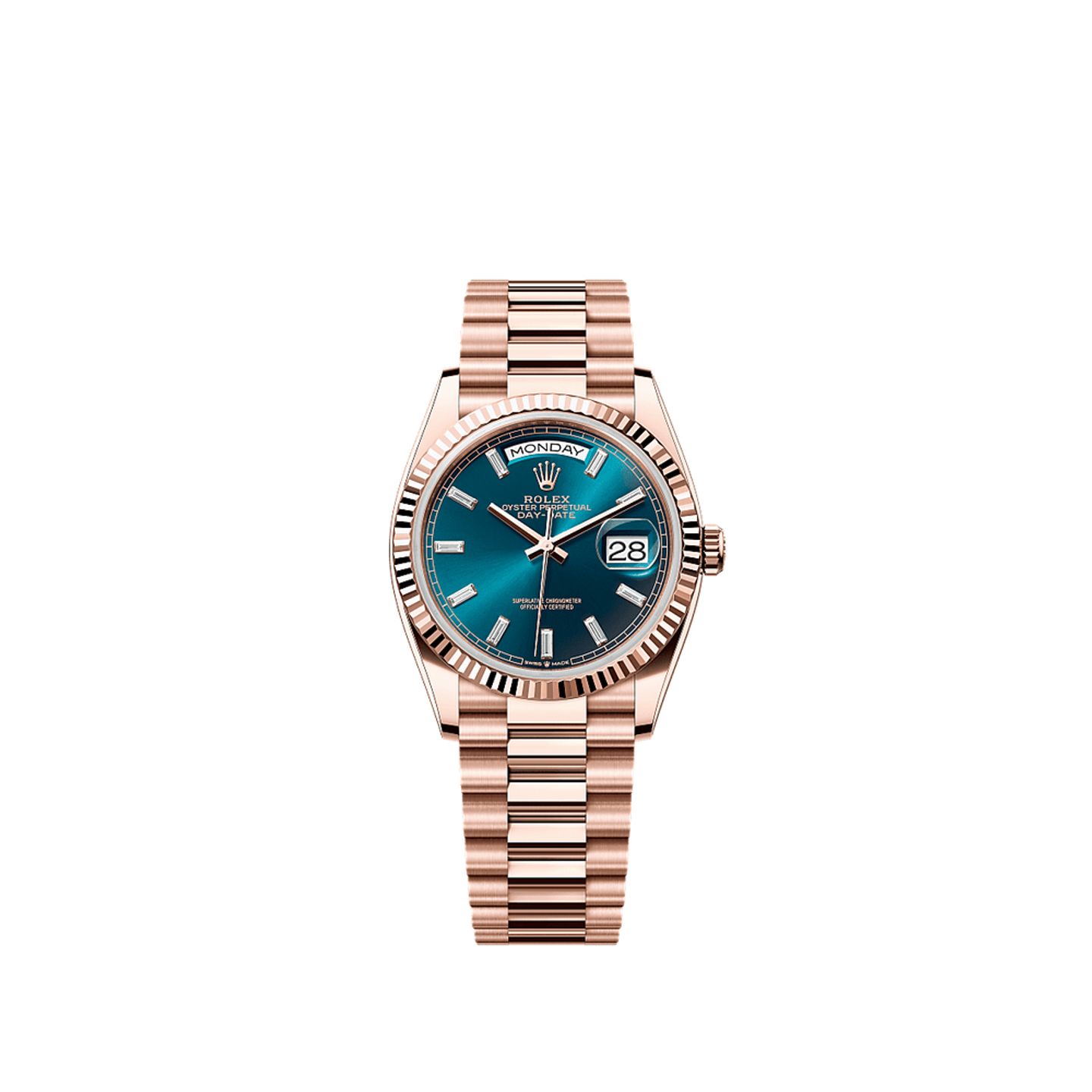 Rolex Day-Date 36 128235 (2025) - Blue dial 36 mm Rose Gold case (1/1)