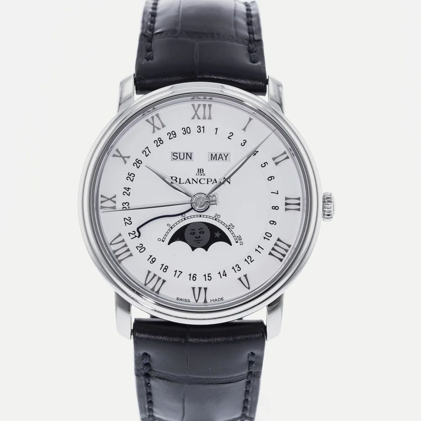 Blancpain Villeret Quantième Complet 6654-1127-55B (2021) - White dial 40 mm Steel case (1/1)