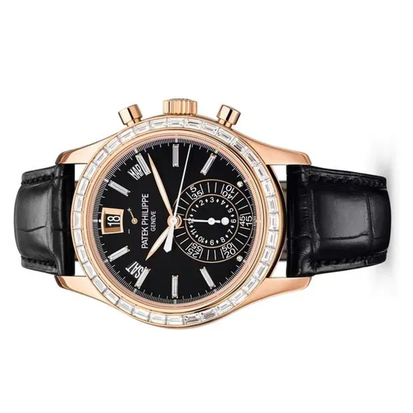 Patek Philippe Annual Calendar Chronograph 5961R-010 (2025) - Zwart wijzerplaat 41mm Roségoud (4/6)