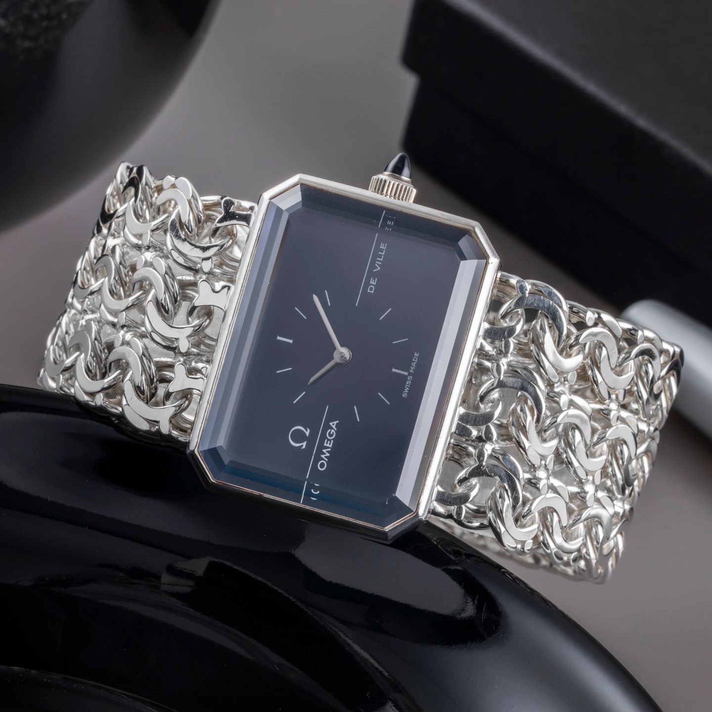 Omega De Ville 8272 (1974) - Blauw wijzerplaat 32mm Zilver (2/8)