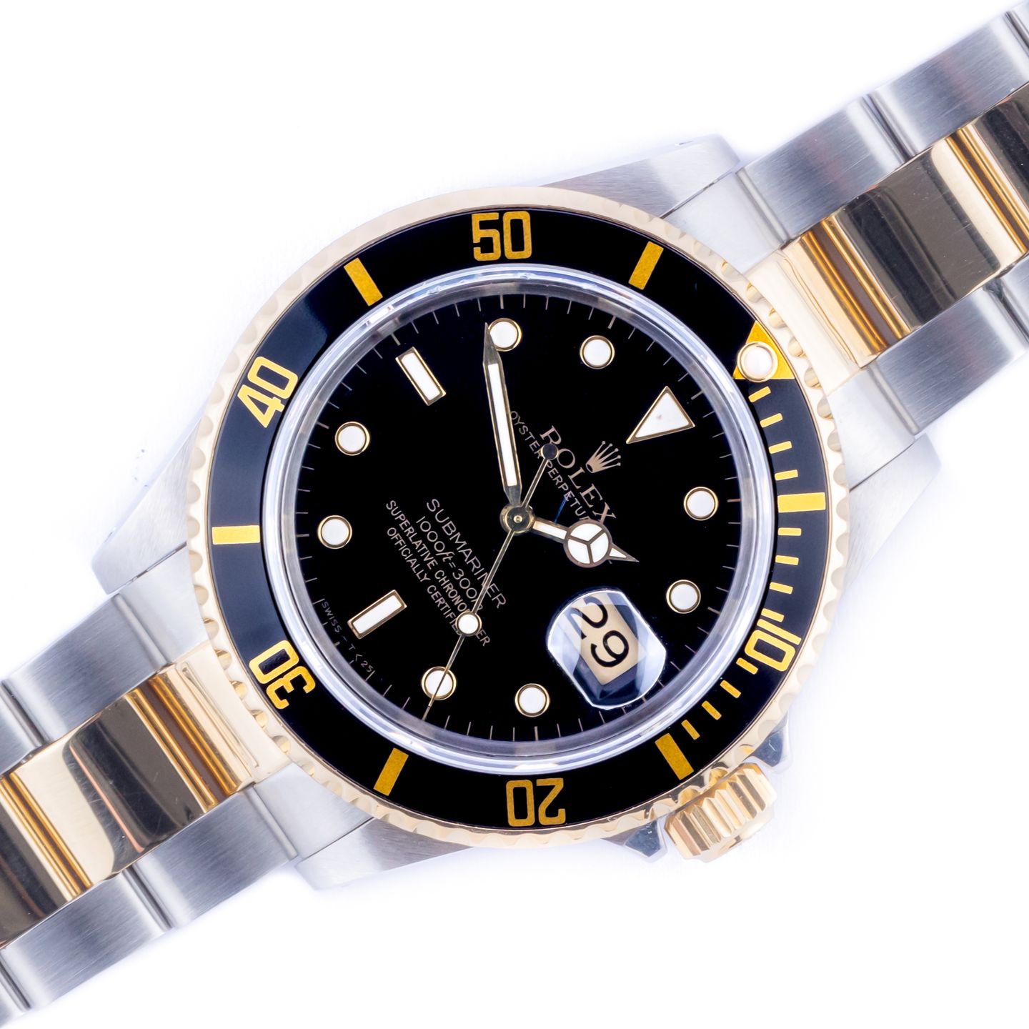 Rolex Submariner Date 16613 (1989) - Zwart wijzerplaat 40mm Goud/Staal (1/8)