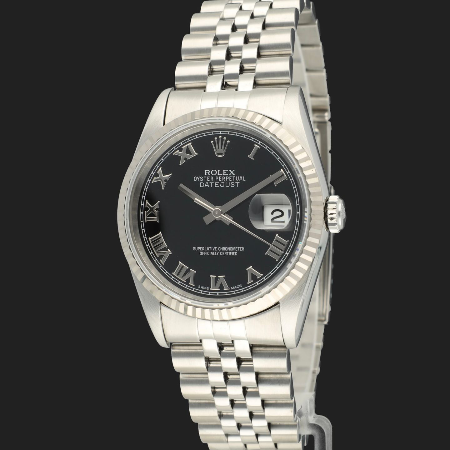 Rolex Datejust 36 16234 (1997) - Black dial 36 mm Steel case (1/8)