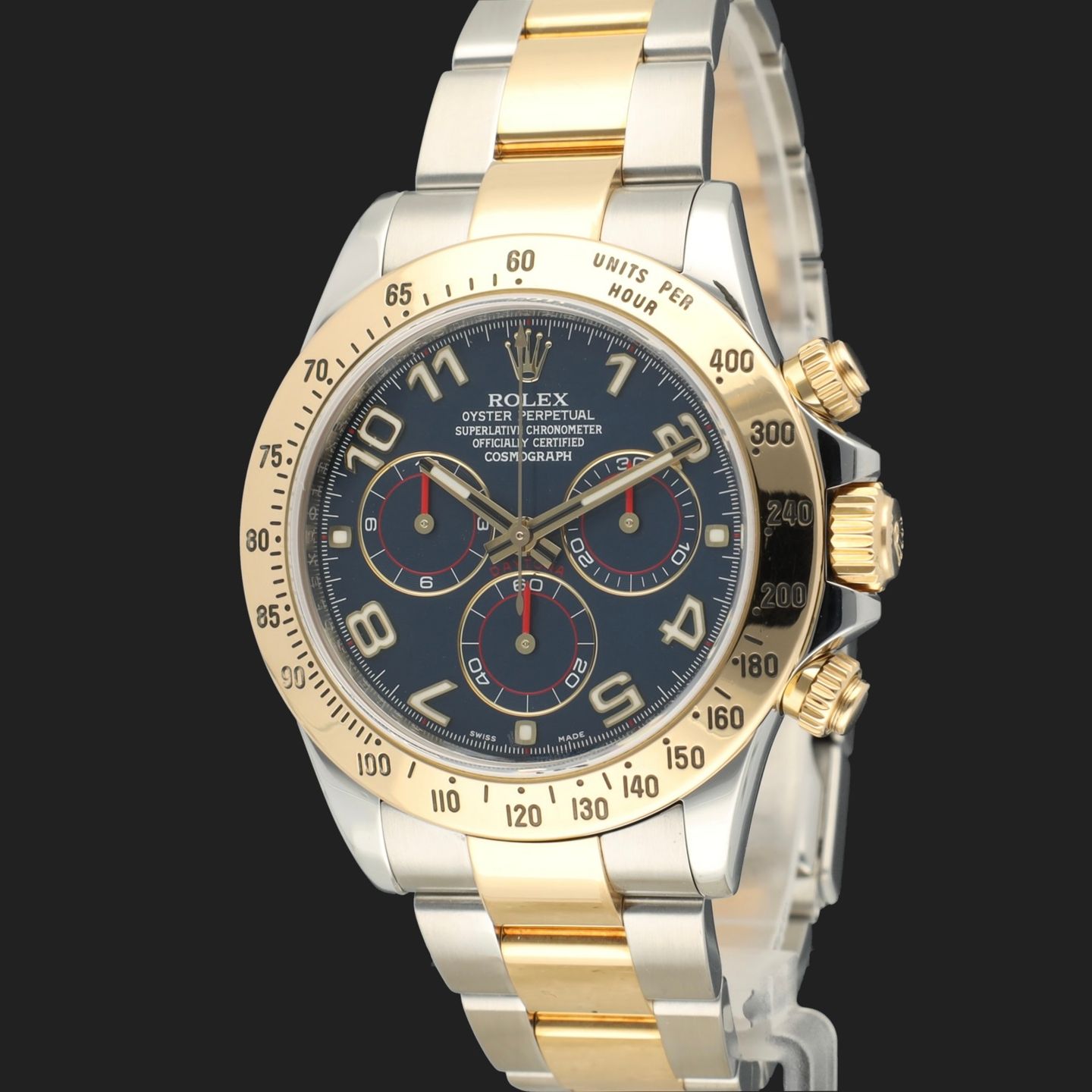 Rolex Daytona 116523 (2013) - Blauw wijzerplaat 40mm Goud/Staal (1/8)