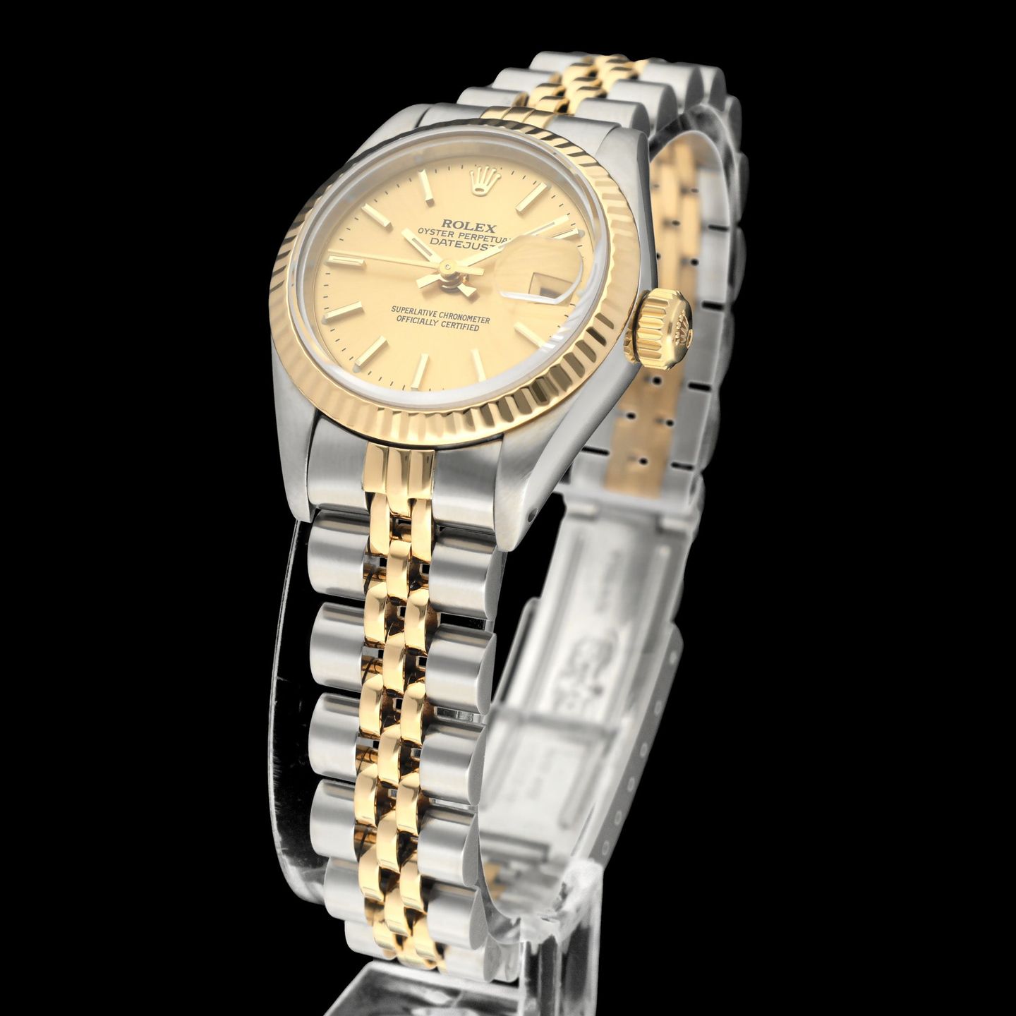 Rolex Lady-Datejust 69173 (1988) - Champagne dial 26 mm Gold/Steel case (2/8)