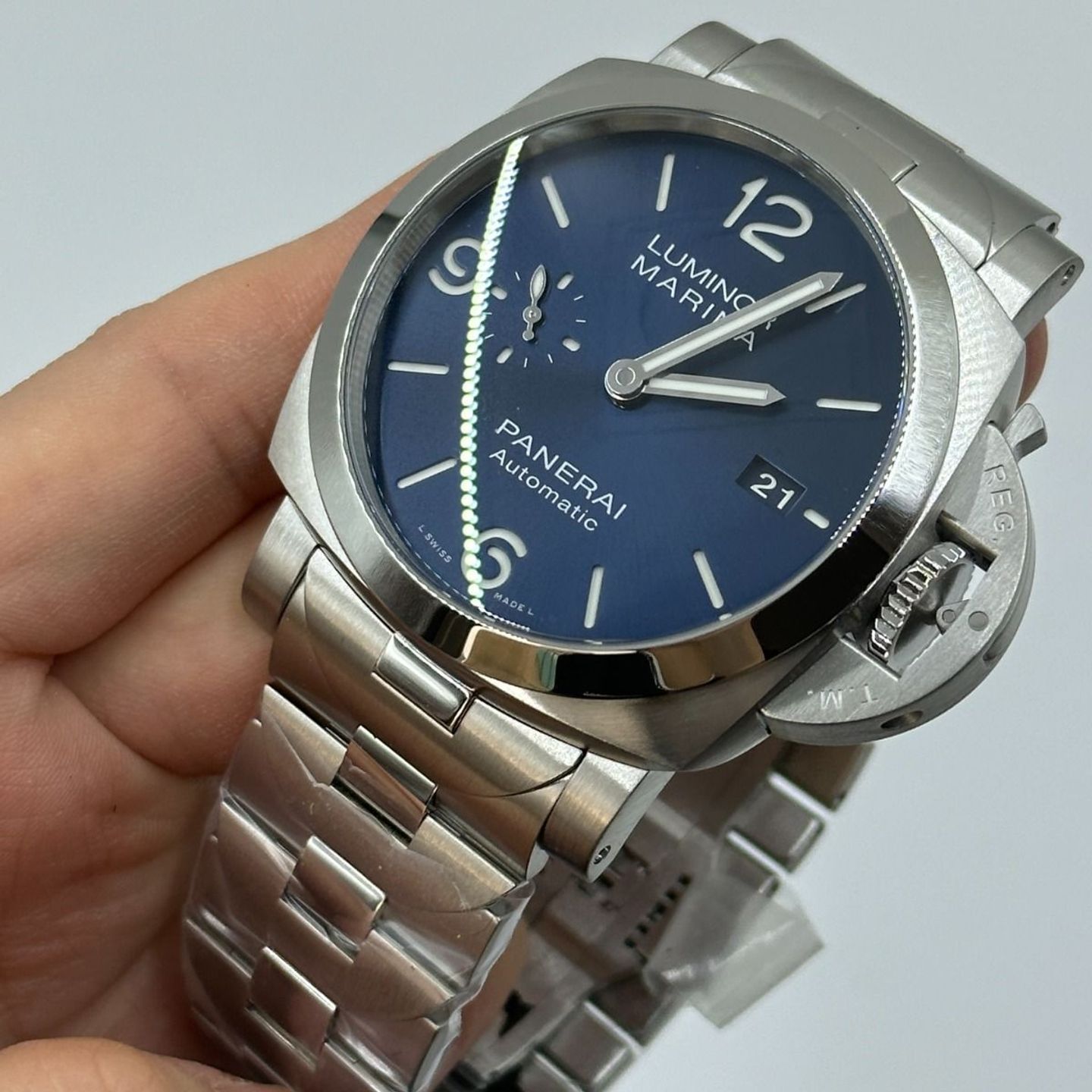 Panerai Luminor Marina PAM01316 (2023) - Blue dial 44 mm Steel case (8/8)