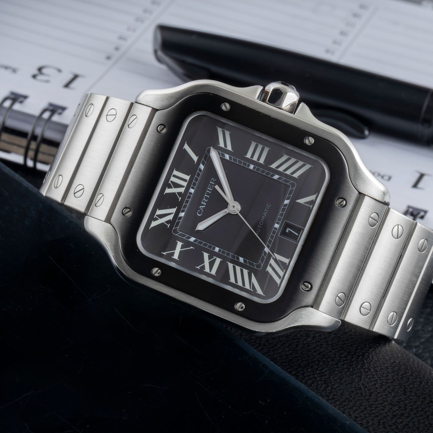 Cartier Santos WSSA0037 (Unknown (random serial)) - Grey dial 40 mm Steel case (2/8)