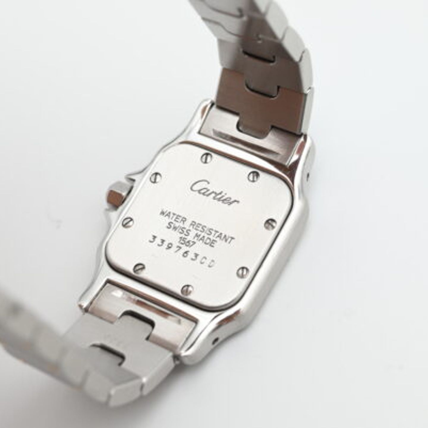 Cartier Santos Galbée 1567 (Unknown (random serial)) - White dial 24 mm Gold/Steel case (7/7)