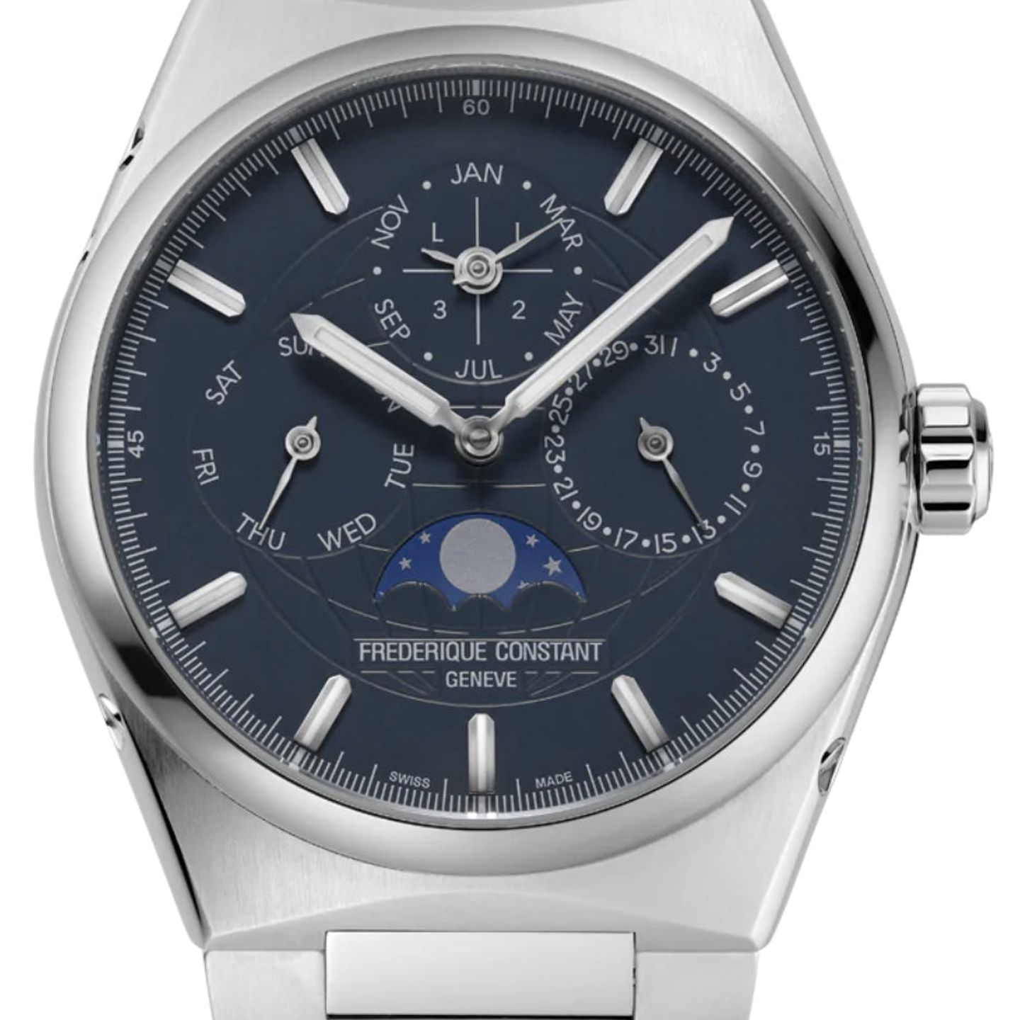 Frederique Constant Manufacture Slimline Perpetual Calendar FC-775BL4NH6B (2024) - Blue dial 41 mm Steel case (1/1)