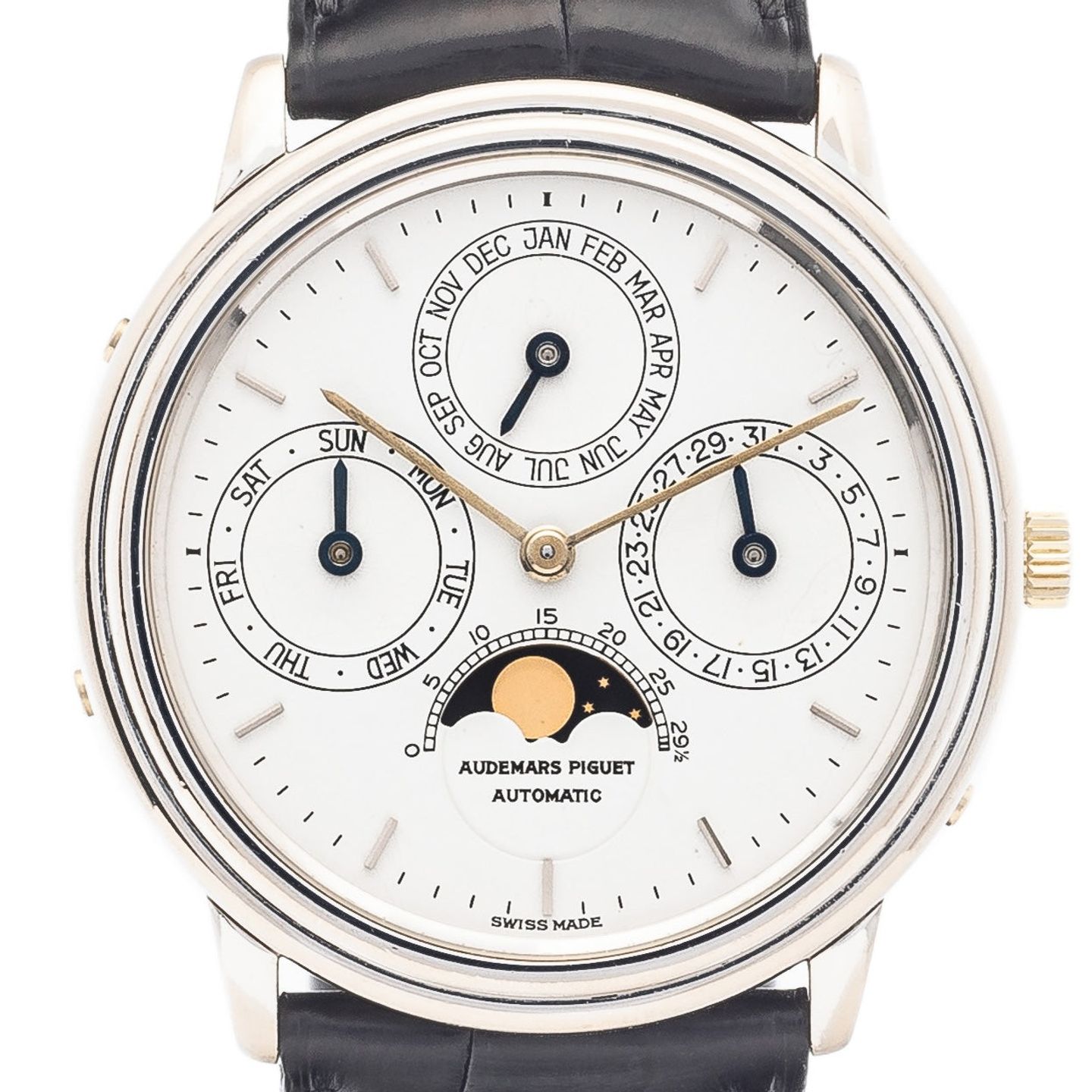 Audemars Piguet Quantieme Perpetual Calendar 5548 (1985) - Wit wijzerplaat 36mm Witgoud (1/6)