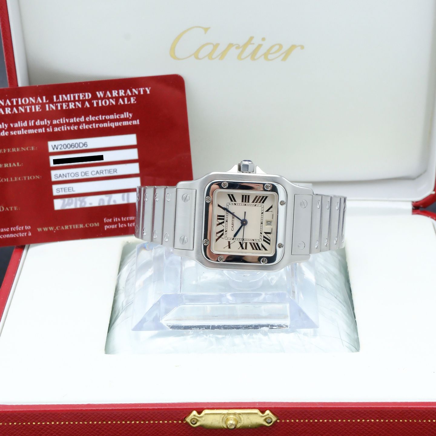 Cartier Santos Galbée 1564 (2018) - White dial 29 mm Steel case (3/8)