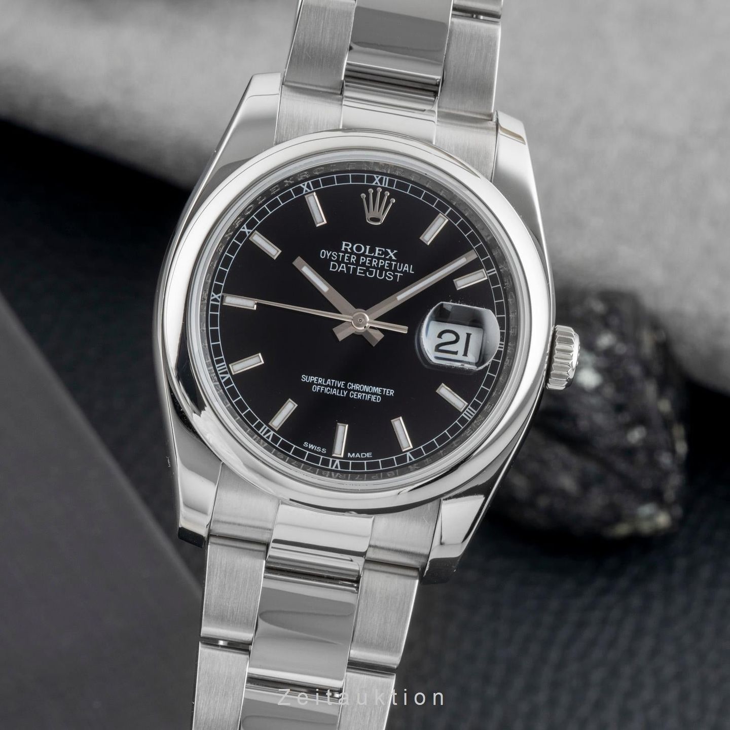 Rolex Datejust 36 116200 (Unknown (random serial)) - Black dial 36 mm Steel case (1/8)