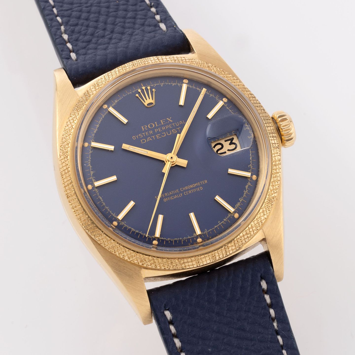 Rolex Datejust 1611 (1970) - Blauw wijzerplaat 36mm Geelgoud (3/8)