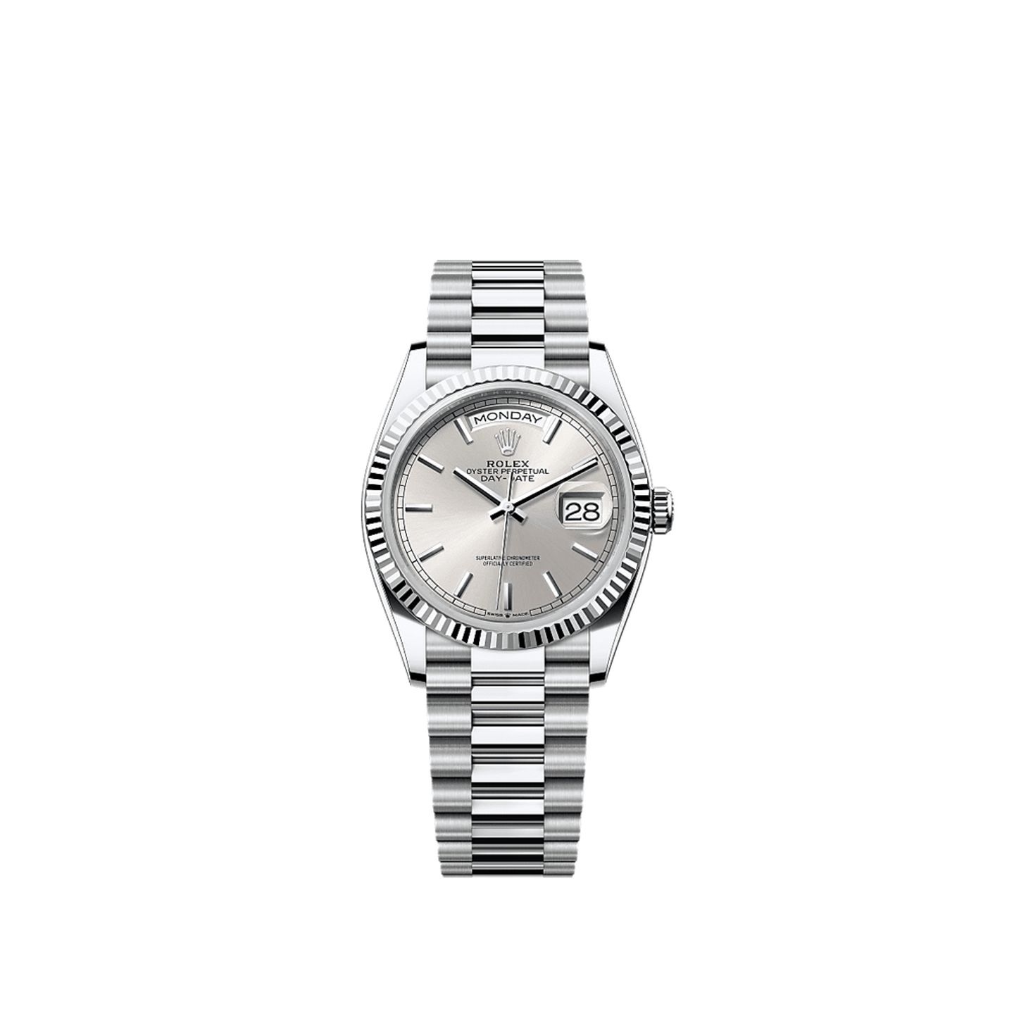 Rolex Day-Date 36 128236 (2025) - Silver dial 36 mm Platinum case (1/1)