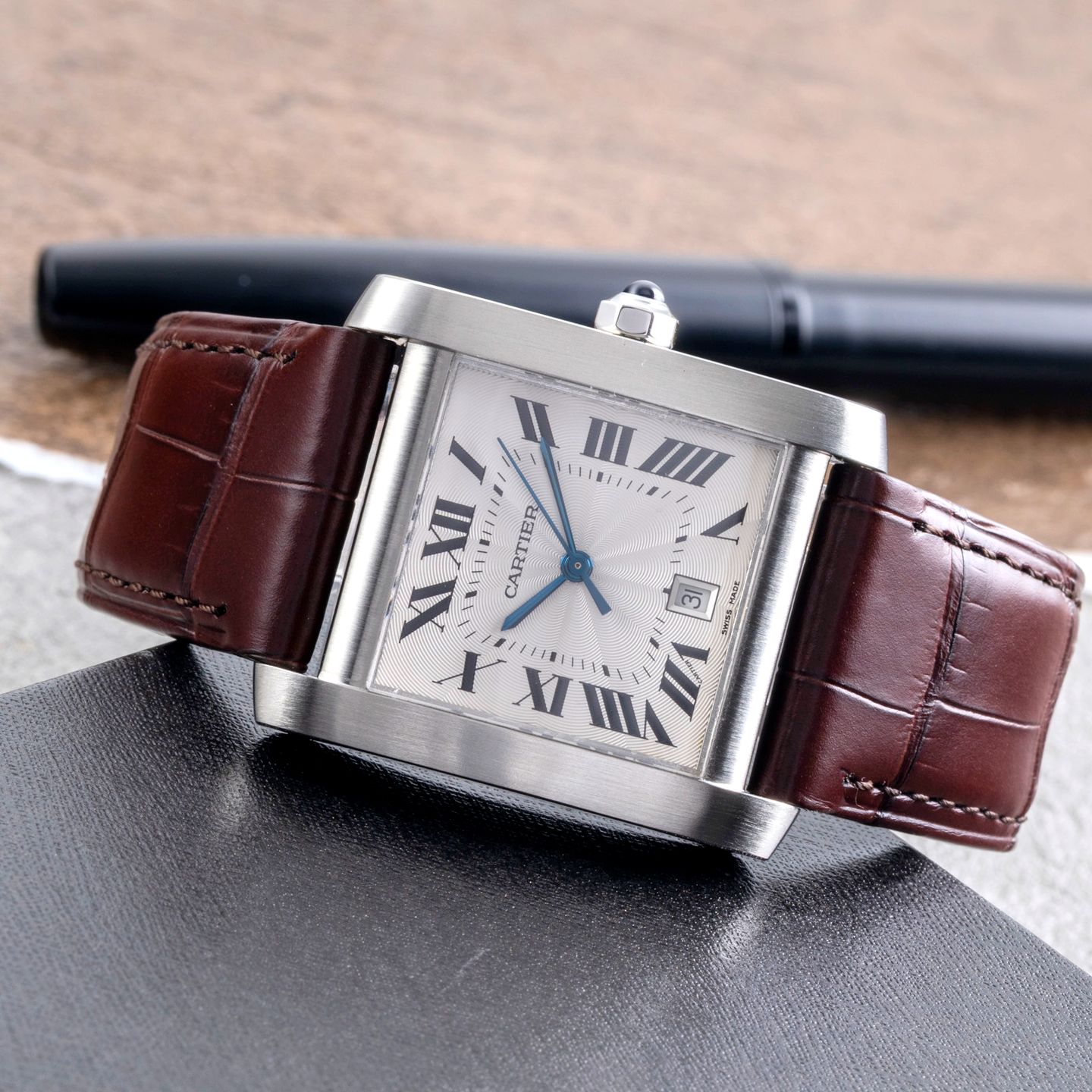 Cartier Tank Française W5101755 (Onbekend (willekeurig serienummer)) - Zilver wijzerplaat 30mm Staal (2/8)
