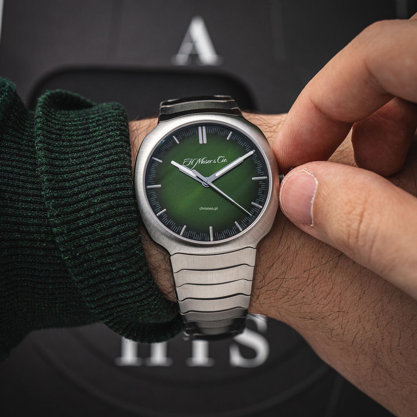 Unknown Unknown 6200-1200 (2023) - Groen wijzerplaat 40mm Staal (6/8)