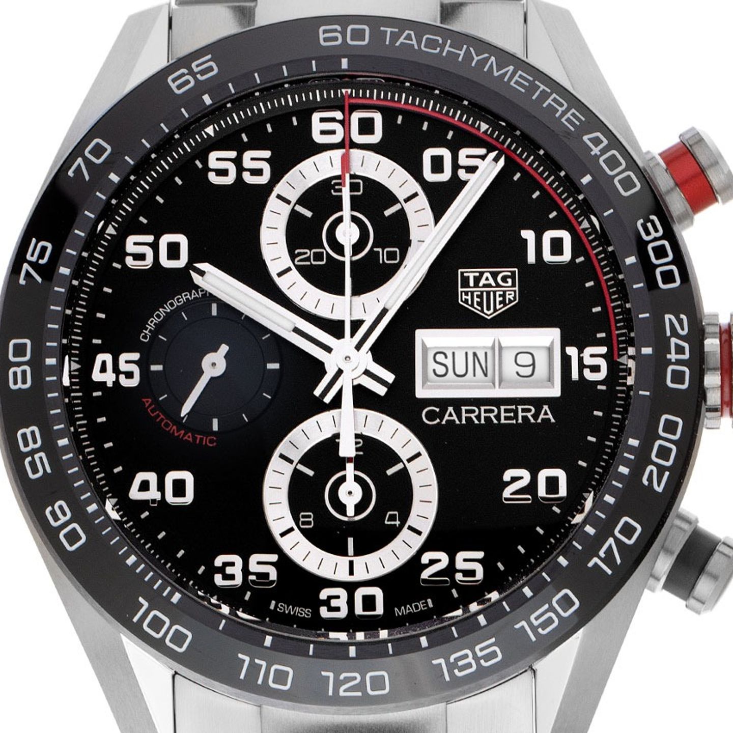 TAG Heuer Carrera Calibre 16 CBN2A1AA.BA0643 (2026) - Black dial 44 mm Steel case (1/8)