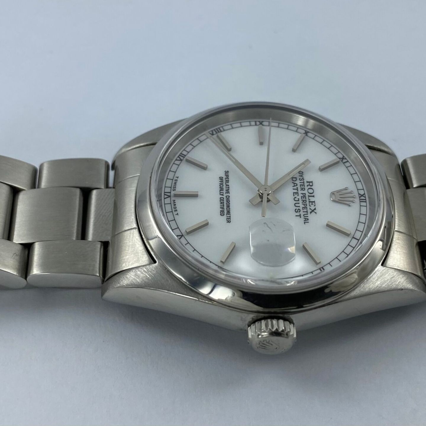Rolex Datejust 36 16200 (1998) - White dial 36 mm Steel case (3/8)