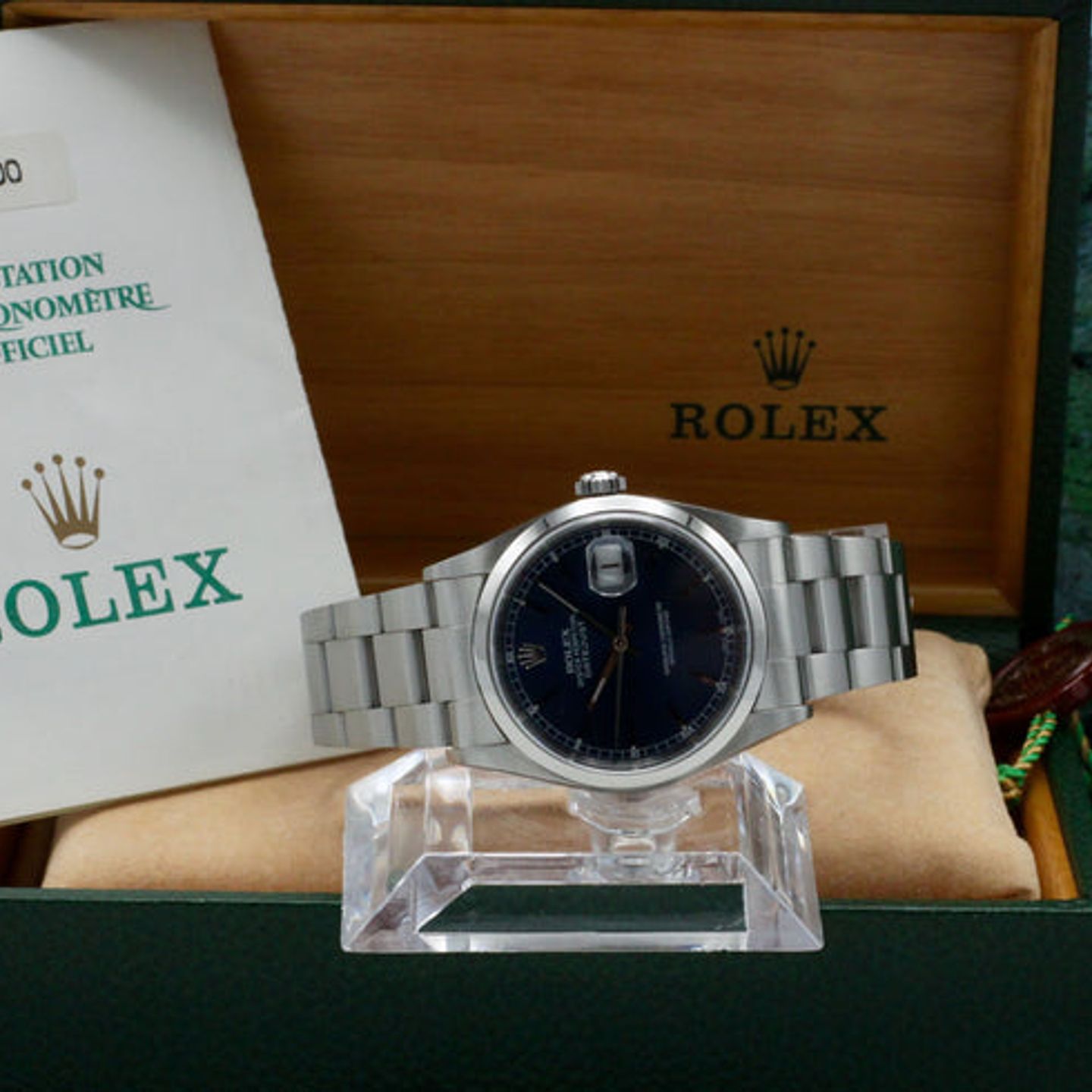 Rolex Datejust 36 16200 (2001) - Blauw wijzerplaat 36mm Staal (3/7)