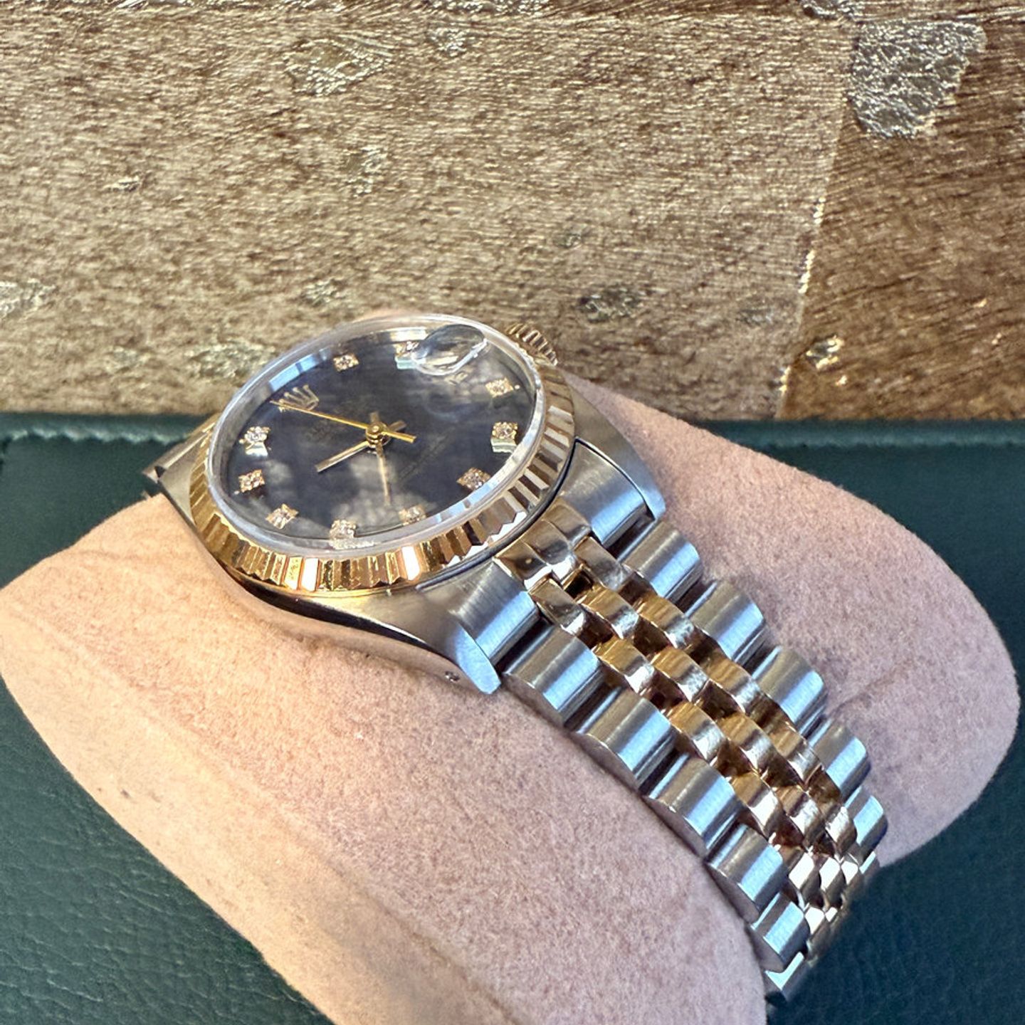 Rolex Datejust 31 68273 (1991) - Blue dial 31 mm Gold/Steel case (7/8)