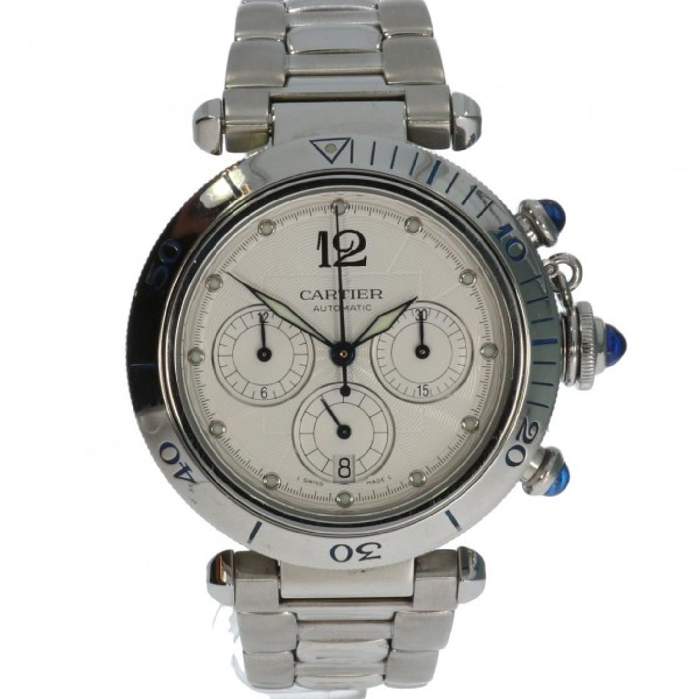 Cartier Pasha Seatimer W31030H3 (Unknown (random serial)) - Silver dial 38 mm Steel case (1/5)