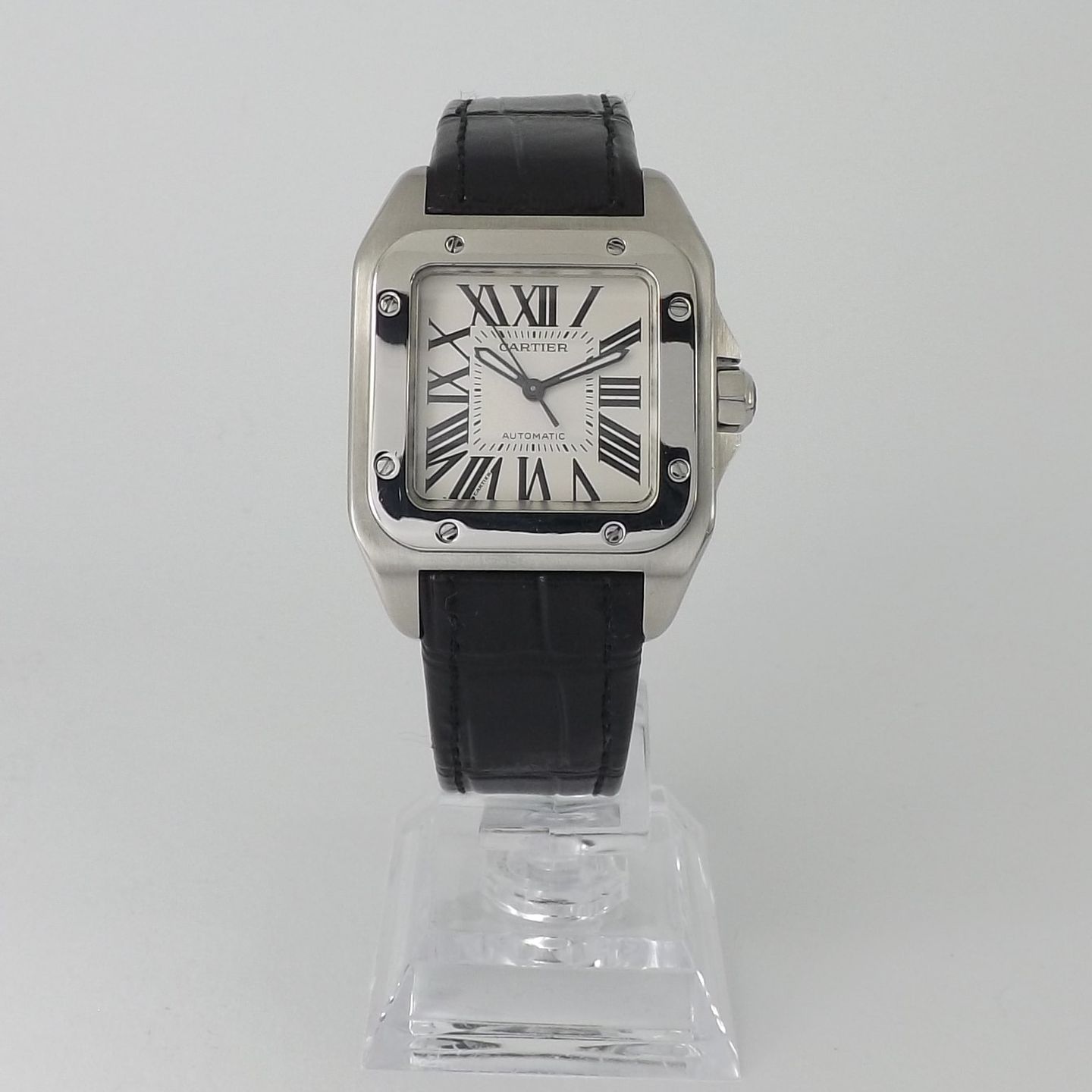 Cartier Santos 100 2878 (Unknown (random serial)) - White dial 33 mm Steel case (2/8)