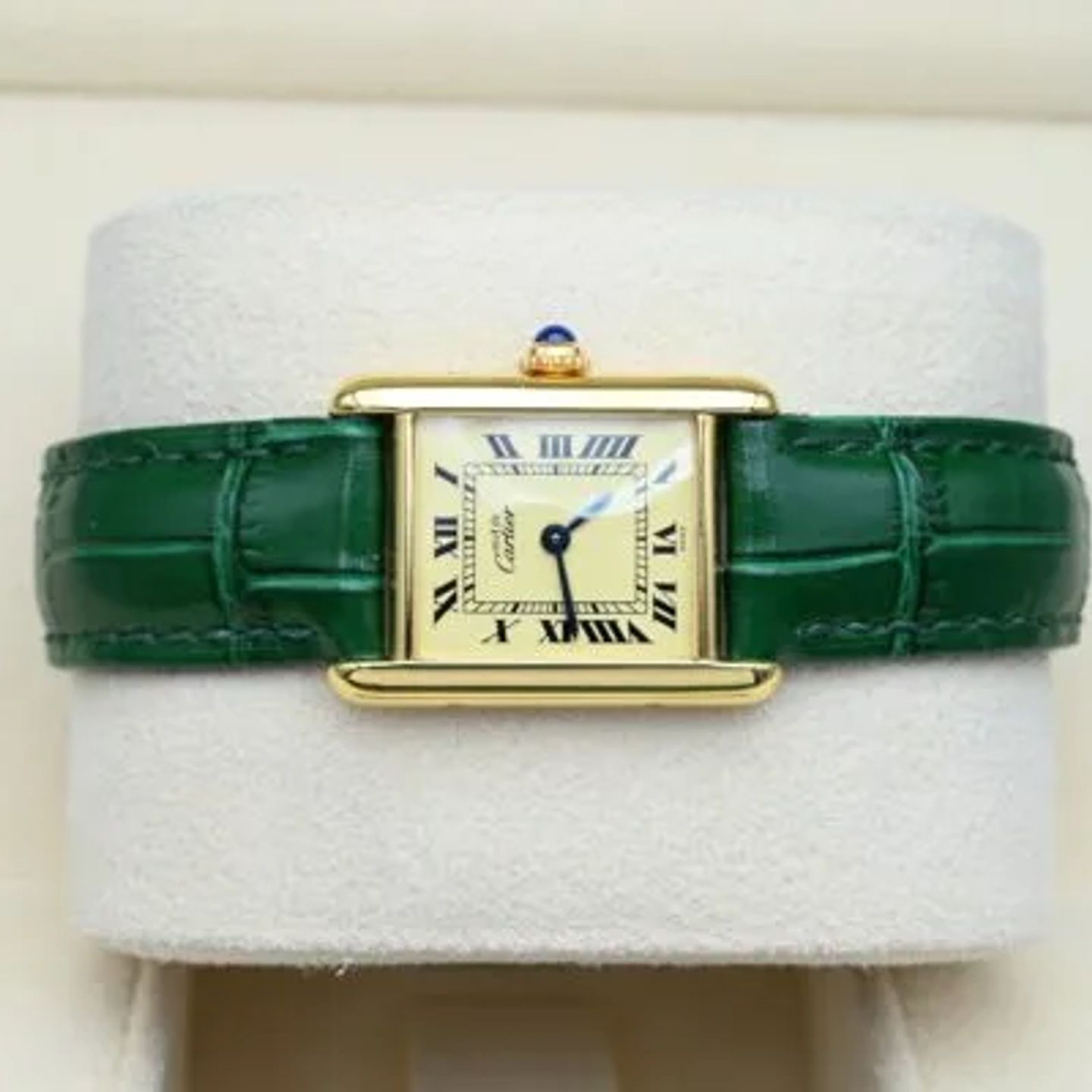 Cartier Tank Vermeil 5057001 (Unknown (random serial)) - Yellow dial 20 mm Silver case (5/8)