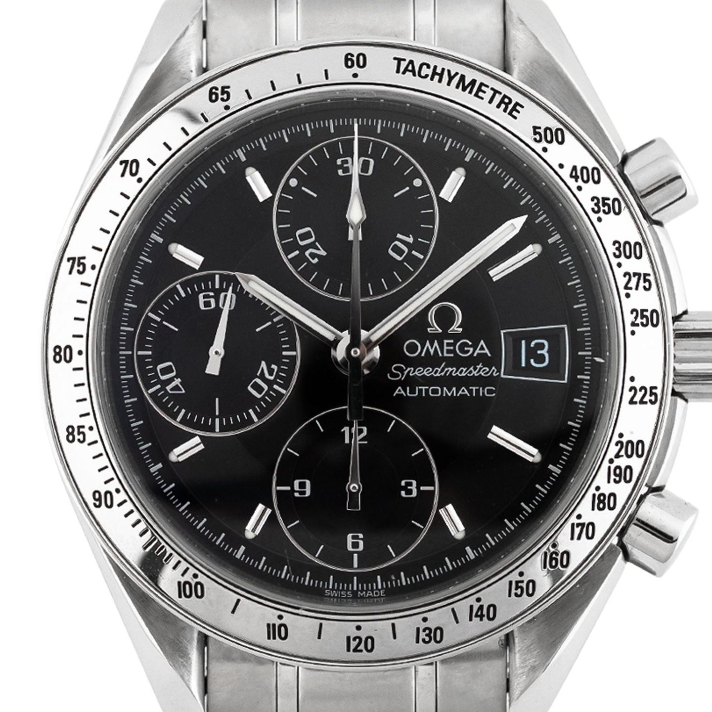 Omega Speedmaster Date 3513.50.00 (2001) - Zwart wijzerplaat 39mm Staal (2/5)