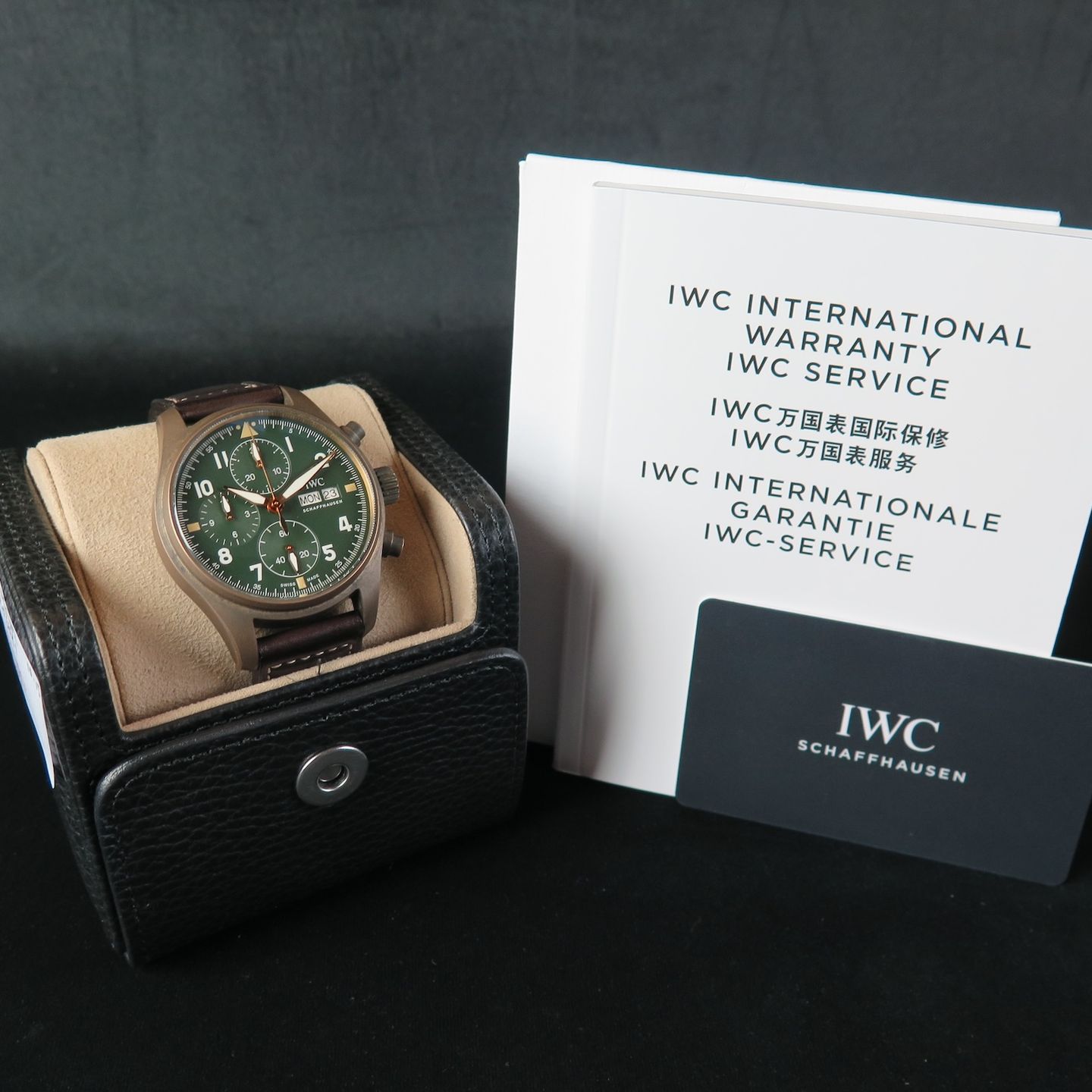 IWC Pilot Spitfire Chronograph IW387902 (2015) - Groen wijzerplaat 41mm Brons (8/8)