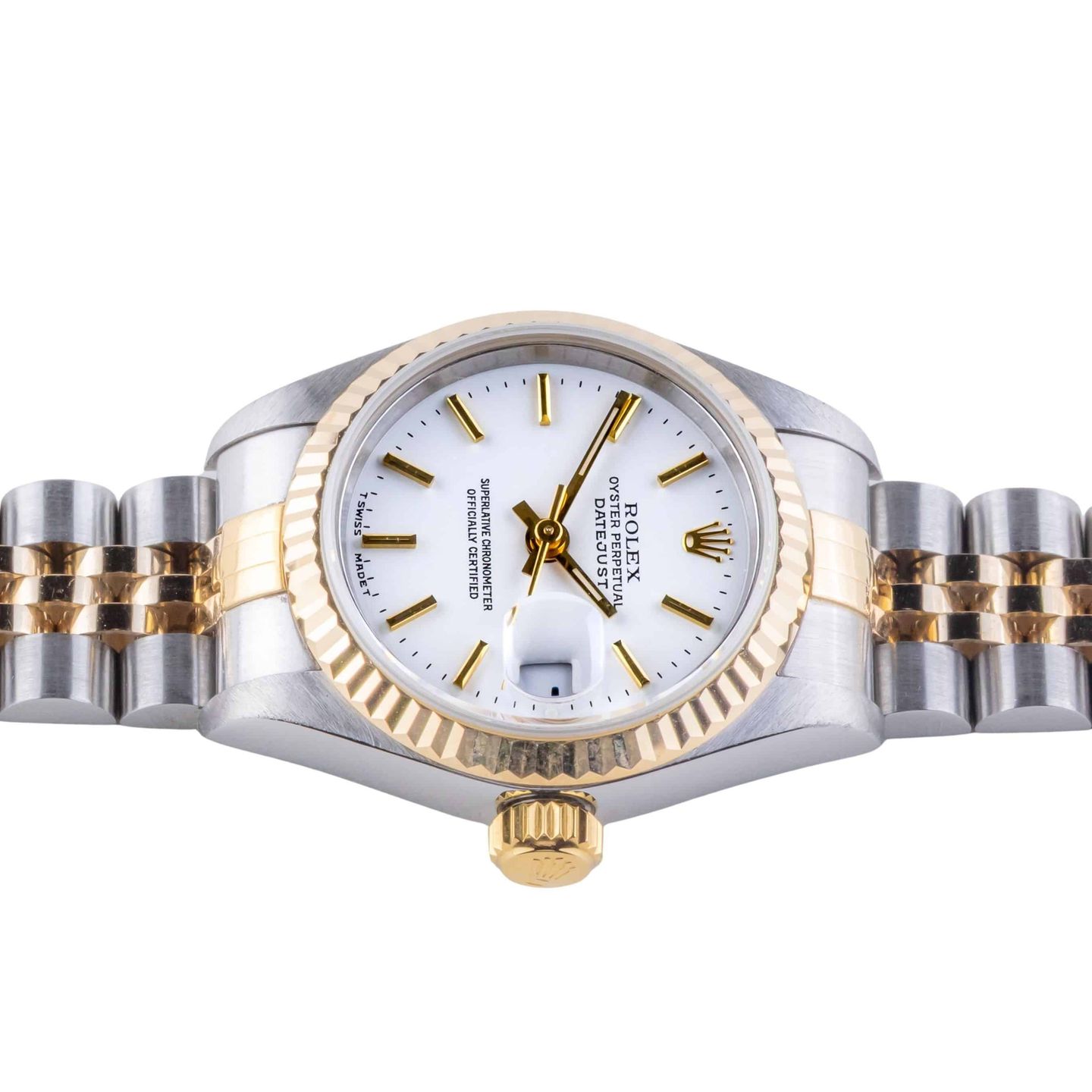 Rolex Lady-Datejust 69173 (1997) - White dial 26 mm Gold/Steel case (6/8)