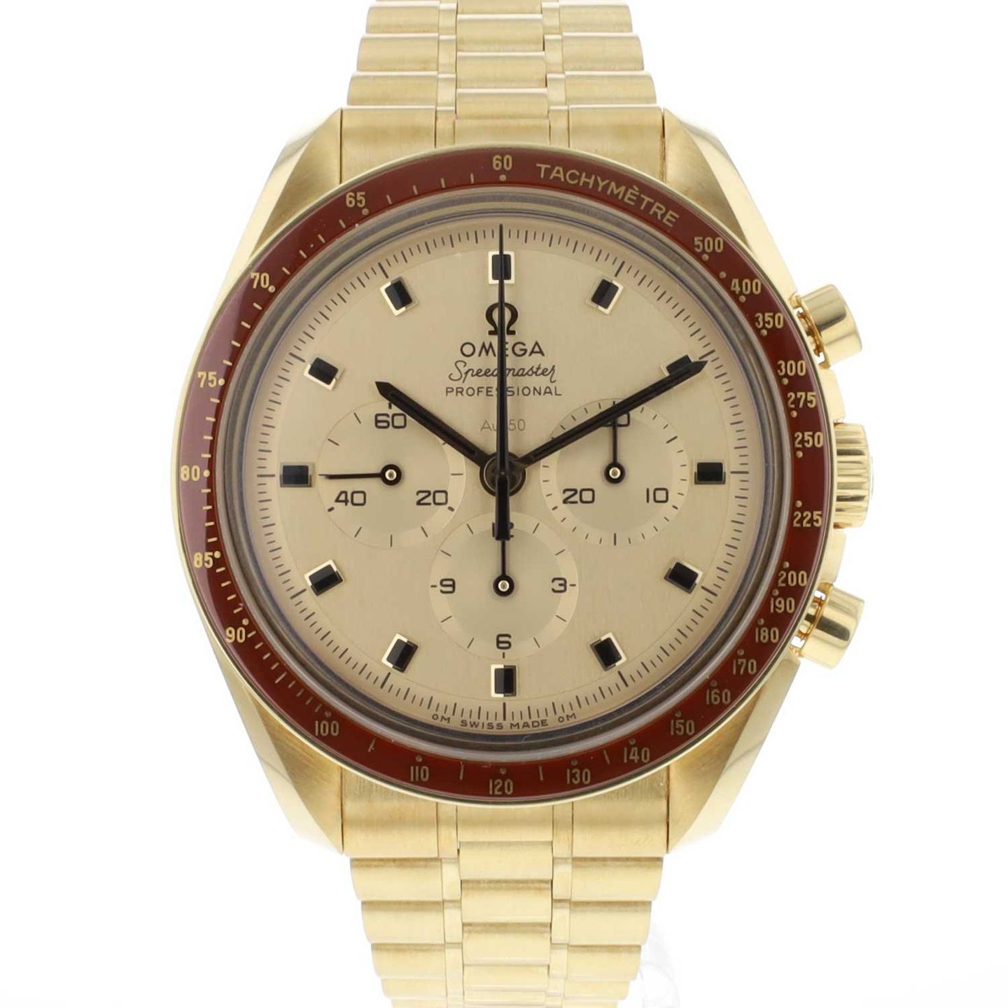 Omega Speedmaster Professional Moonwatch 310.60.42.50.99.001 (2019) - Gold dial 42 mm Yellow Gold case (1/3)