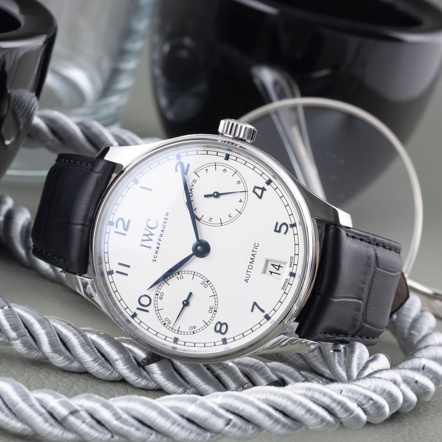 IWC Portuguese Automatic IW500705 (Onbekend (willekeurig serienummer)) - Zilver wijzerplaat 42mm Staal (2/8)