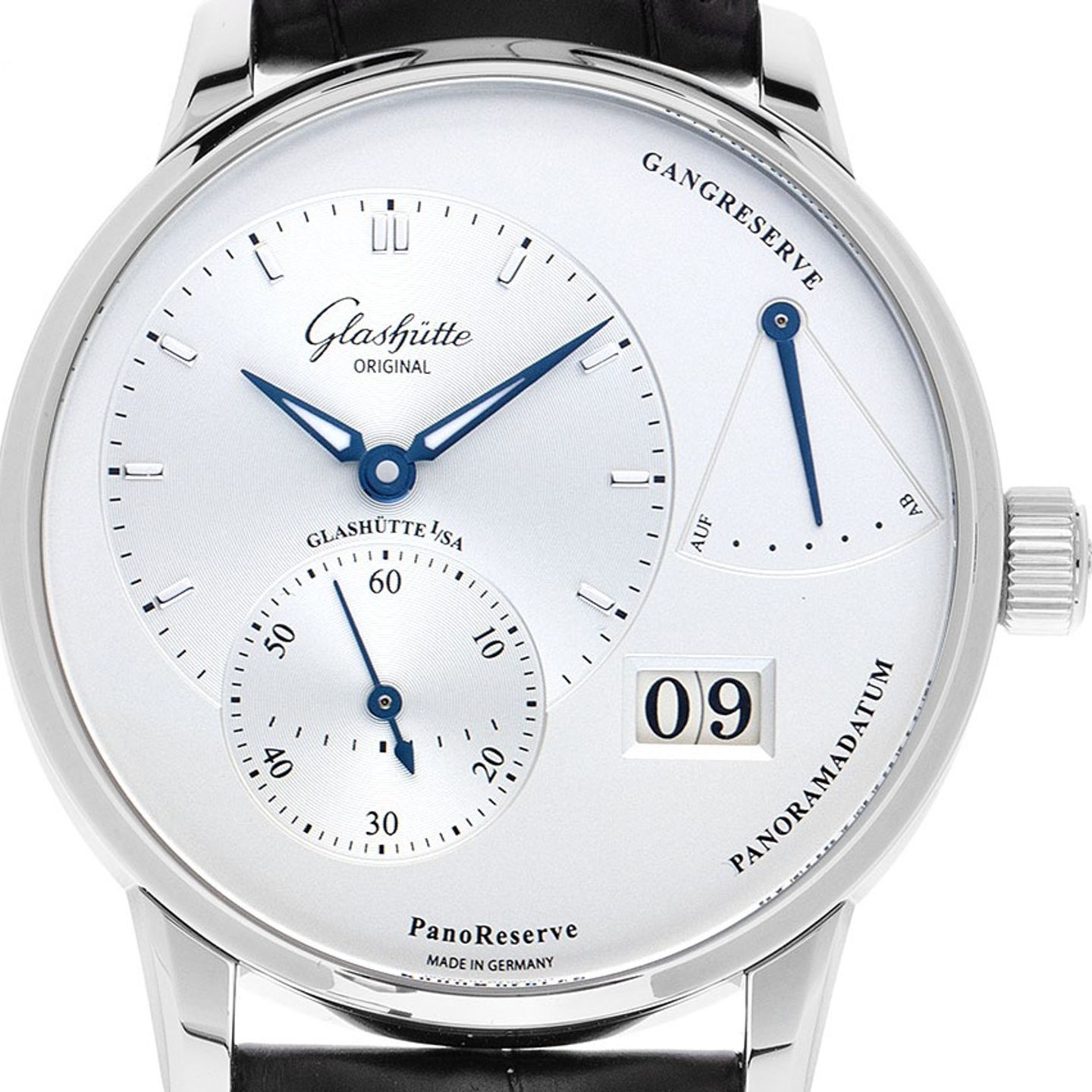 Glashütte Original PanoReserve 1-65-01-22-12-61 (2025) - Zilver wijzerplaat 40mm Staal (1/7)