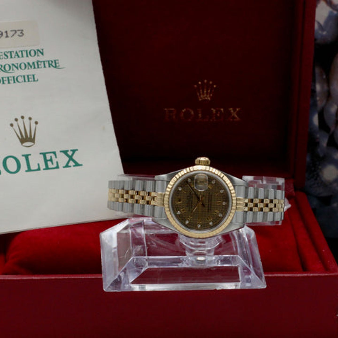Rolex Lady-Datejust 69173 (1989) - Gold dial 26 mm Gold/Steel case (3/7)