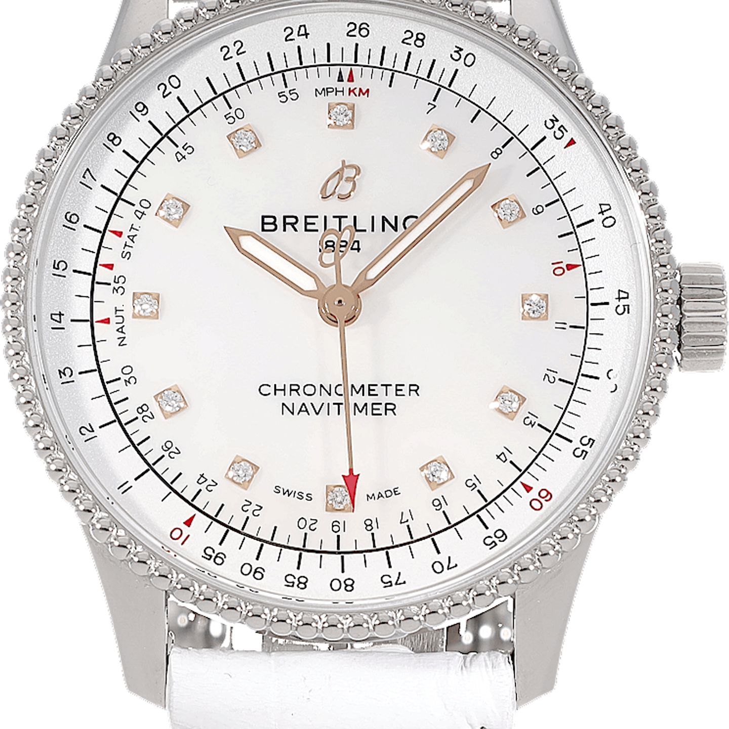 Breitling Navitimer A17395211A1P1 (Unknown (random serial)) - White dial 35 mm Steel case (2/5)