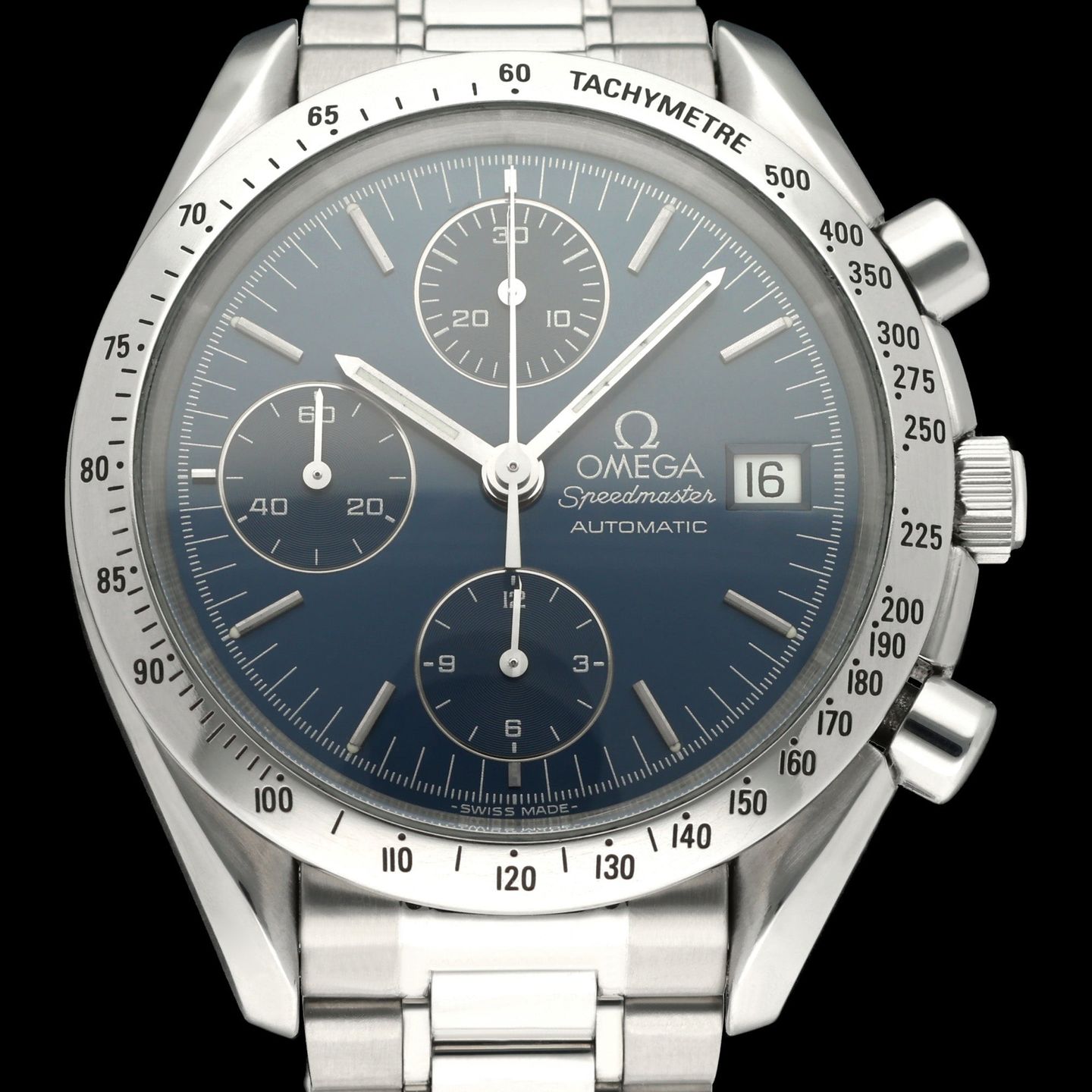 Omega Speedmaster Date 3511.80.00 (1996) - Blue dial 39 mm Steel case (1/8)