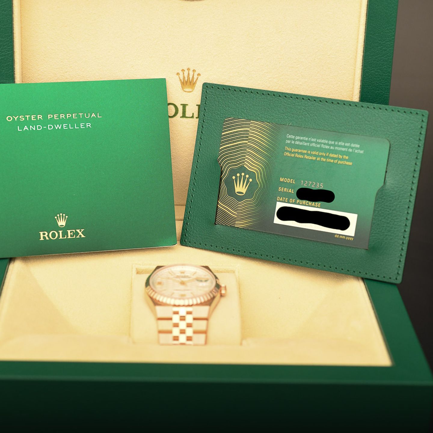 Rolex Land-Dweller 36 127235 (2025) - White dial 36 mm Rose Gold case (6/16)