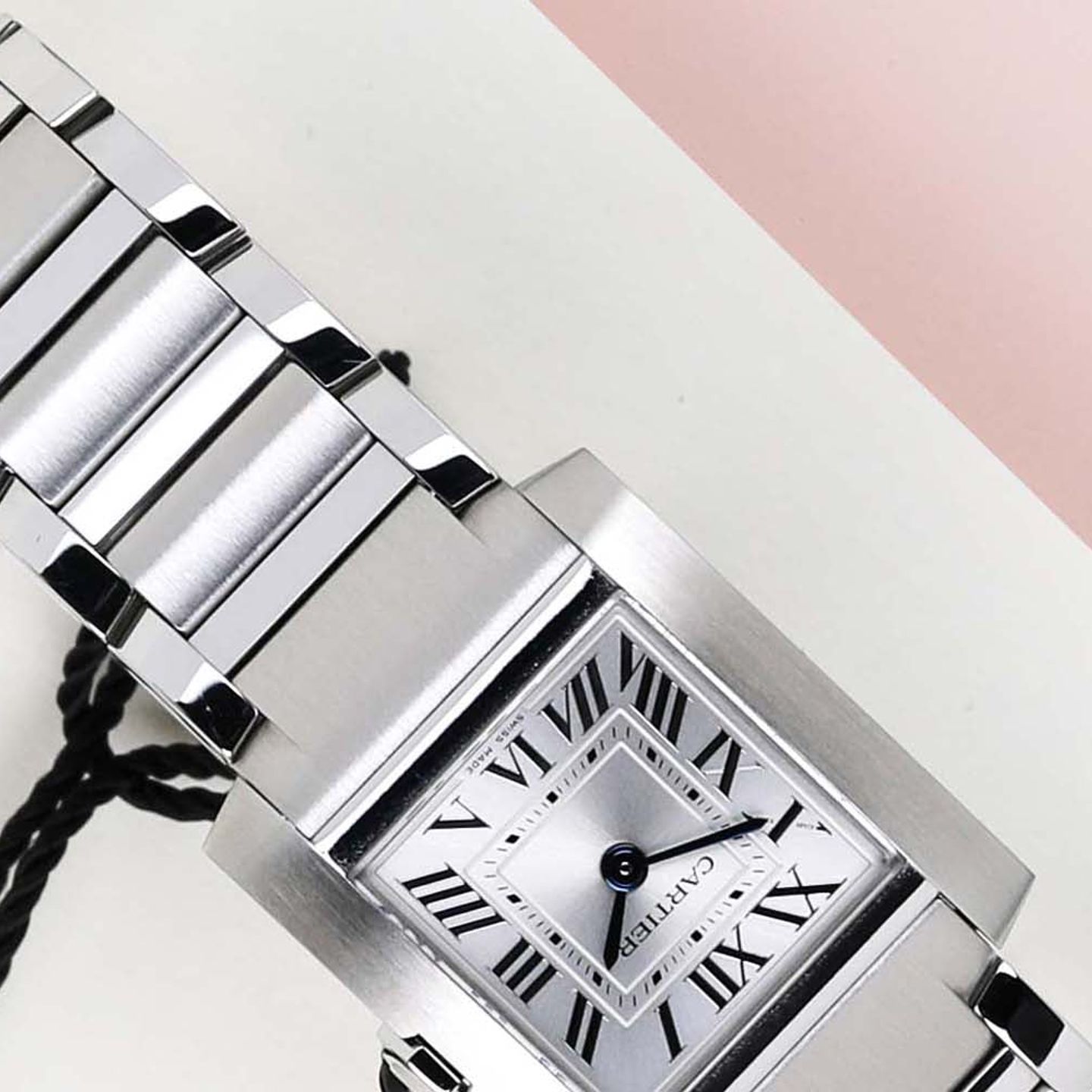 Cartier Tank Française WSTA0065 (2024) - Zilver wijzerplaat 21mm Staal (4/8)