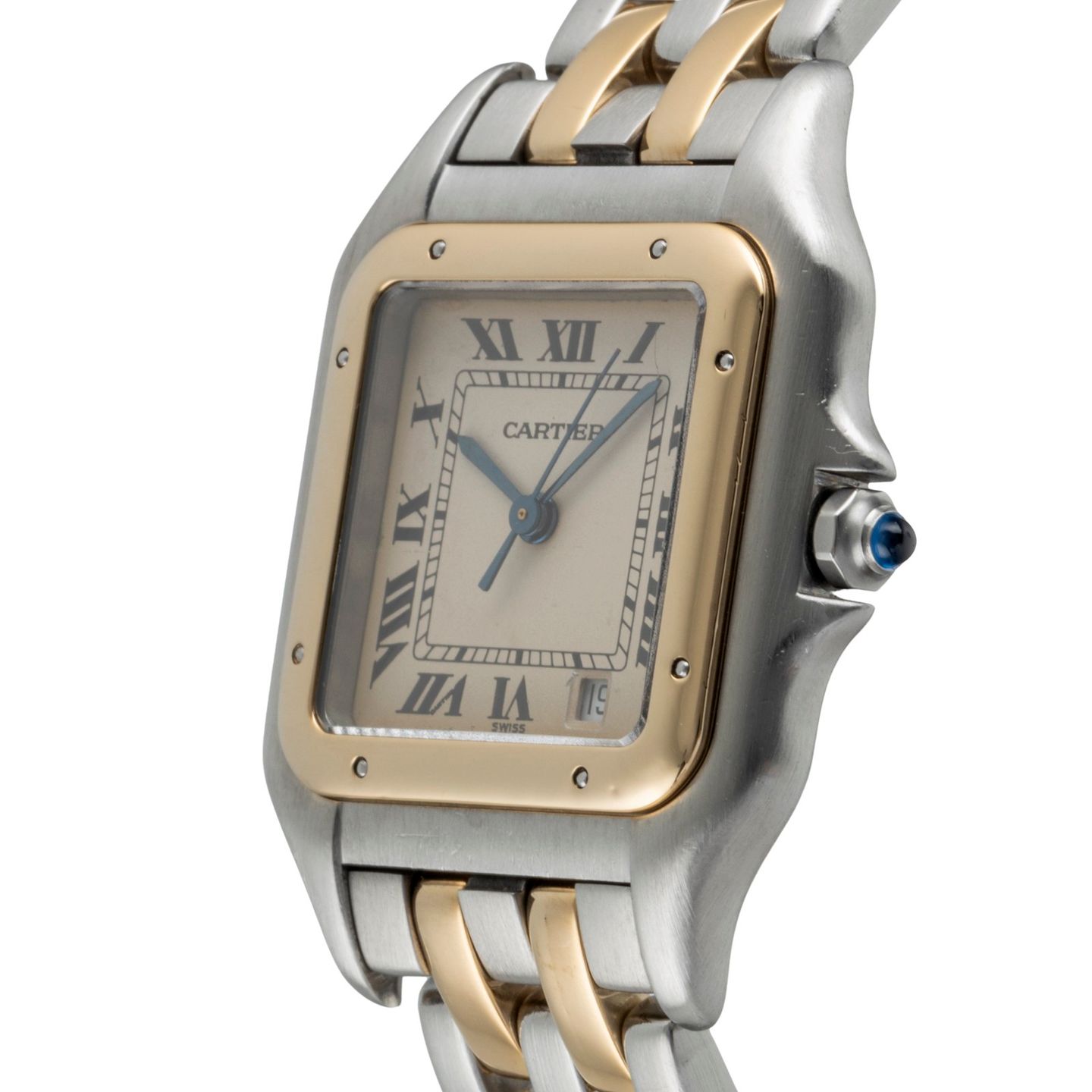 Cartier Panthère 83949 (1990) - Champagne wijzerplaat 27mm Goud/Staal (6/8)