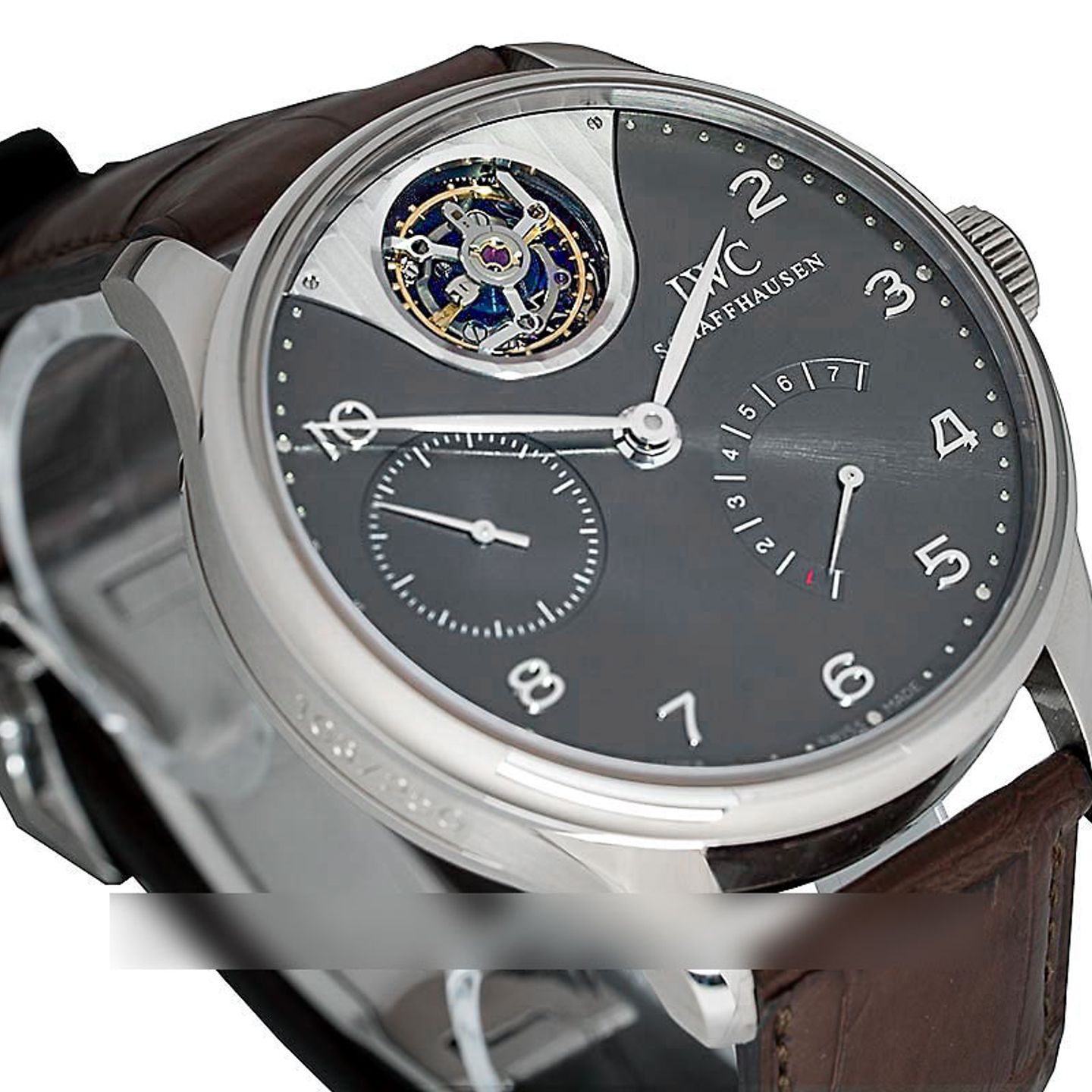 IWC Portuguese Tourbillon IW504207 (Onbekend (willekeurig serienummer)) - Grijs wijzerplaat 44mm Witgoud (3/5)