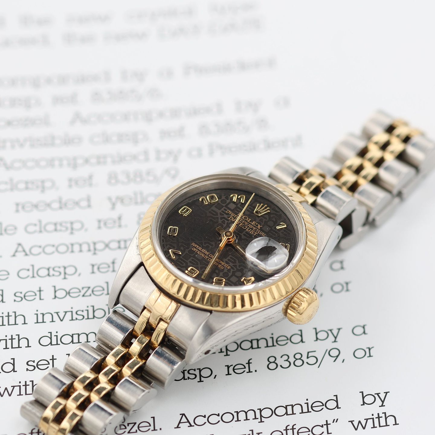 Rolex Lady-Datejust 69173 (Unknown (random serial)) - Black dial 26 mm Gold/Steel case (7/8)