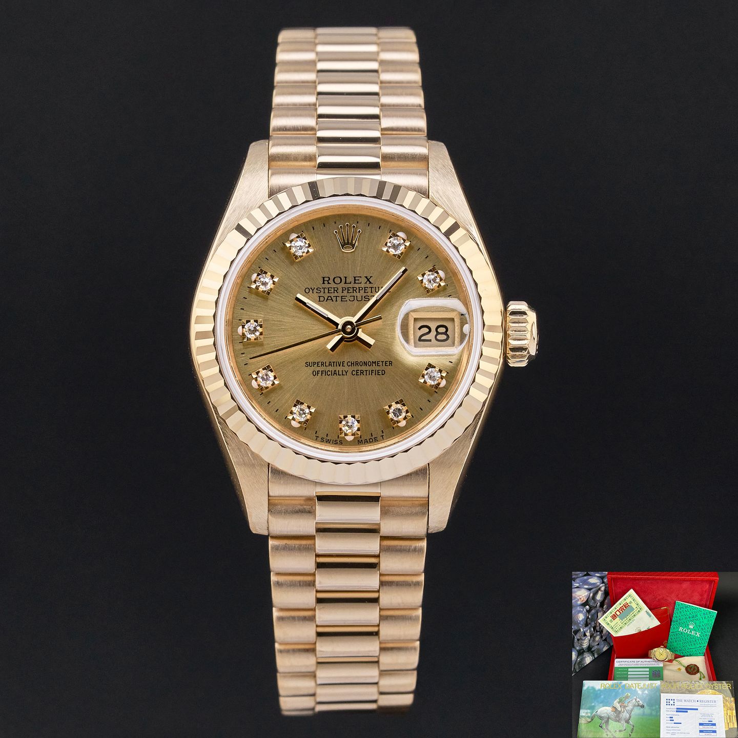 Rolex Lady-Datejust 69178 (1988) - 26mm Geelgoud (1/8)