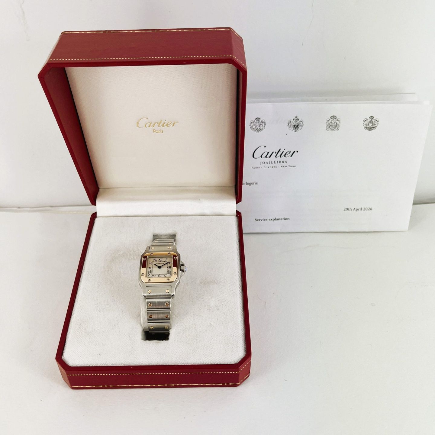 Cartier Santos Galbée 1567 (Unknown (random serial)) - White dial 24 mm Gold/Steel case (6/8)