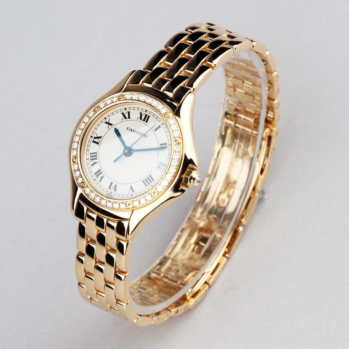 Cartier Unknown 8879 (Onbekend (willekeurig serienummer)) - Blauw wijzerplaat 33mm Geelgoud (4/8)