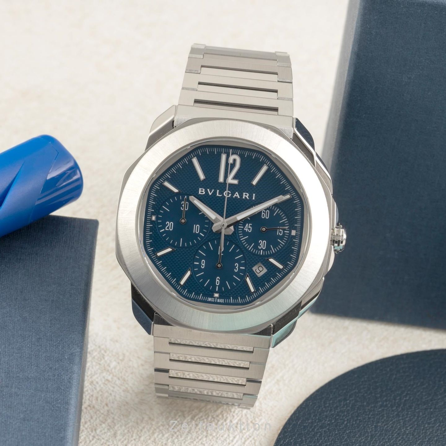 Bulgari Octo 103829-OC 42 S CH (Onbekend (willekeurig serienummer)) - Blauw wijzerplaat 42mm Staal (3/8)