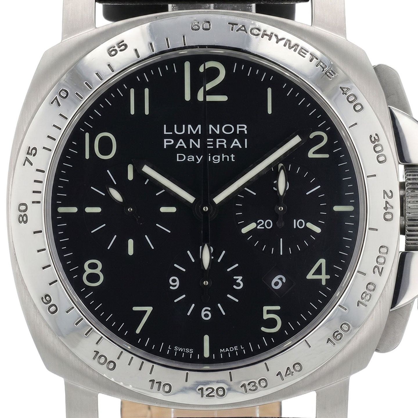 Panerai Luminor Chrono PAM00196 (Onbekend (willekeurig serienummer)) - Zwart wijzerplaat 44mm Staal (2/4)