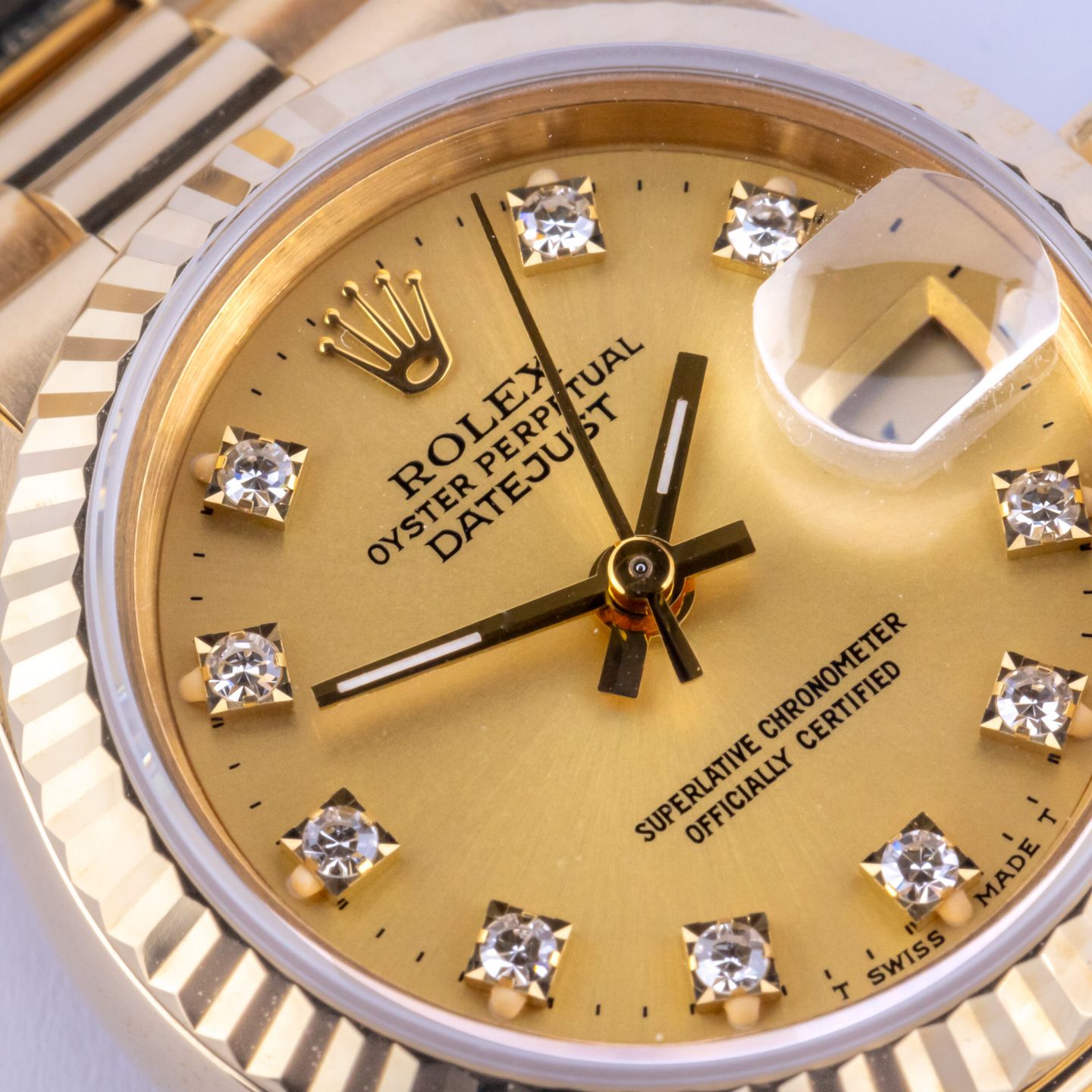 Rolex Lady-Datejust 69178 (1987) - Champagne dial 26 mm Yellow Gold case (2/8)