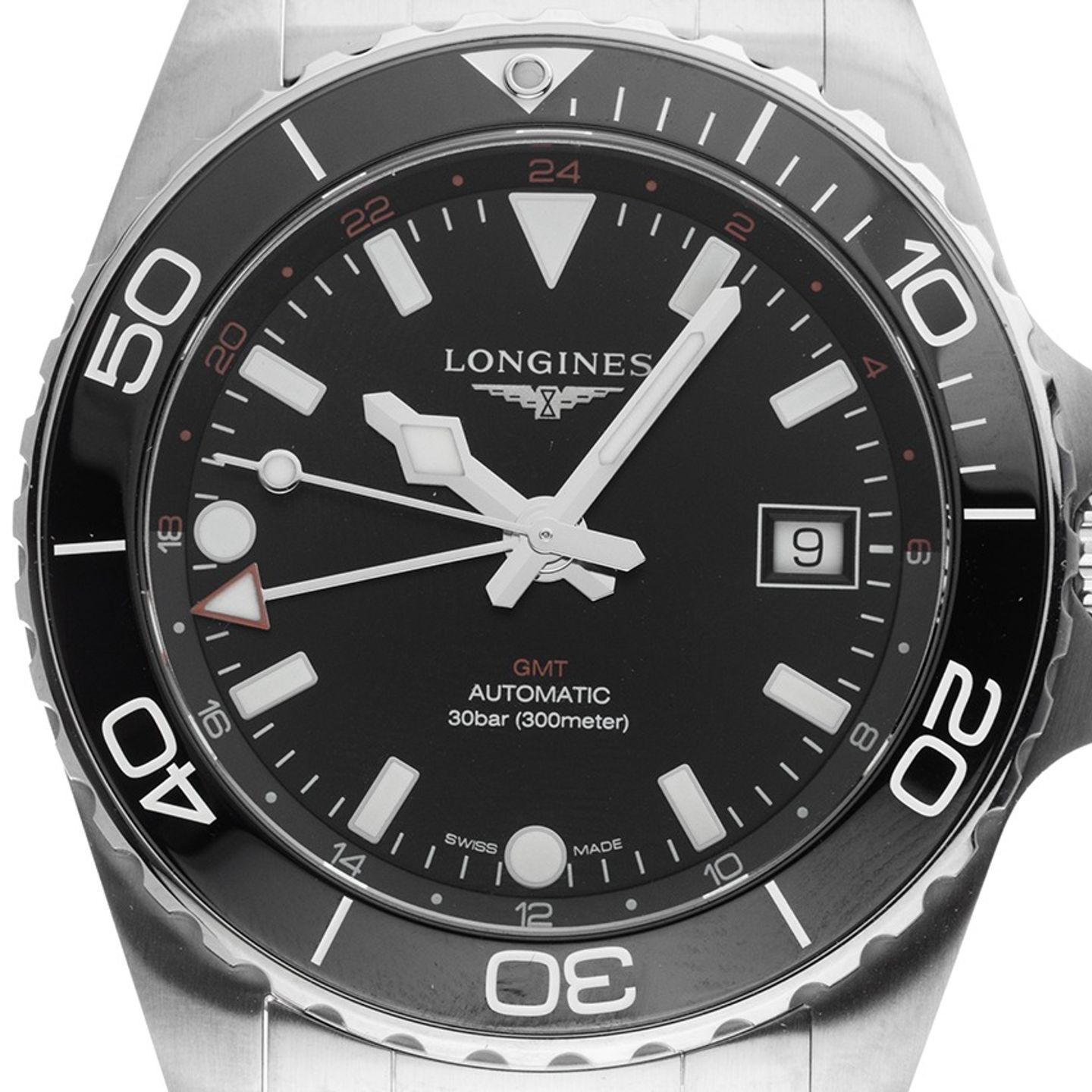 Longines HydroConquest L3.790.4.56.6 (2025) - Zwart wijzerplaat 41mm Staal (1/7)
