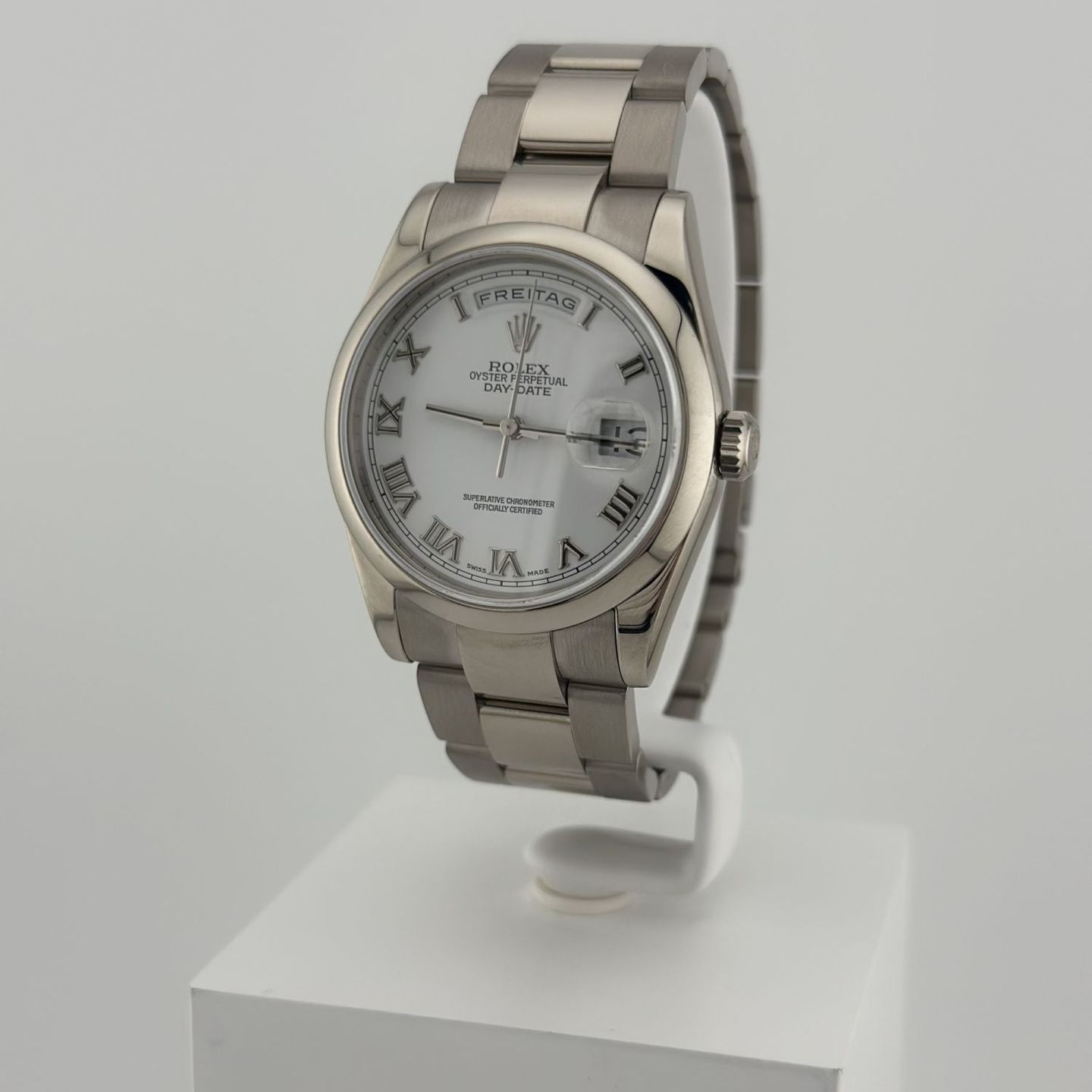 Rolex Day-Date 36 118209 (2003) - White dial 36 mm White Gold case (4/8)